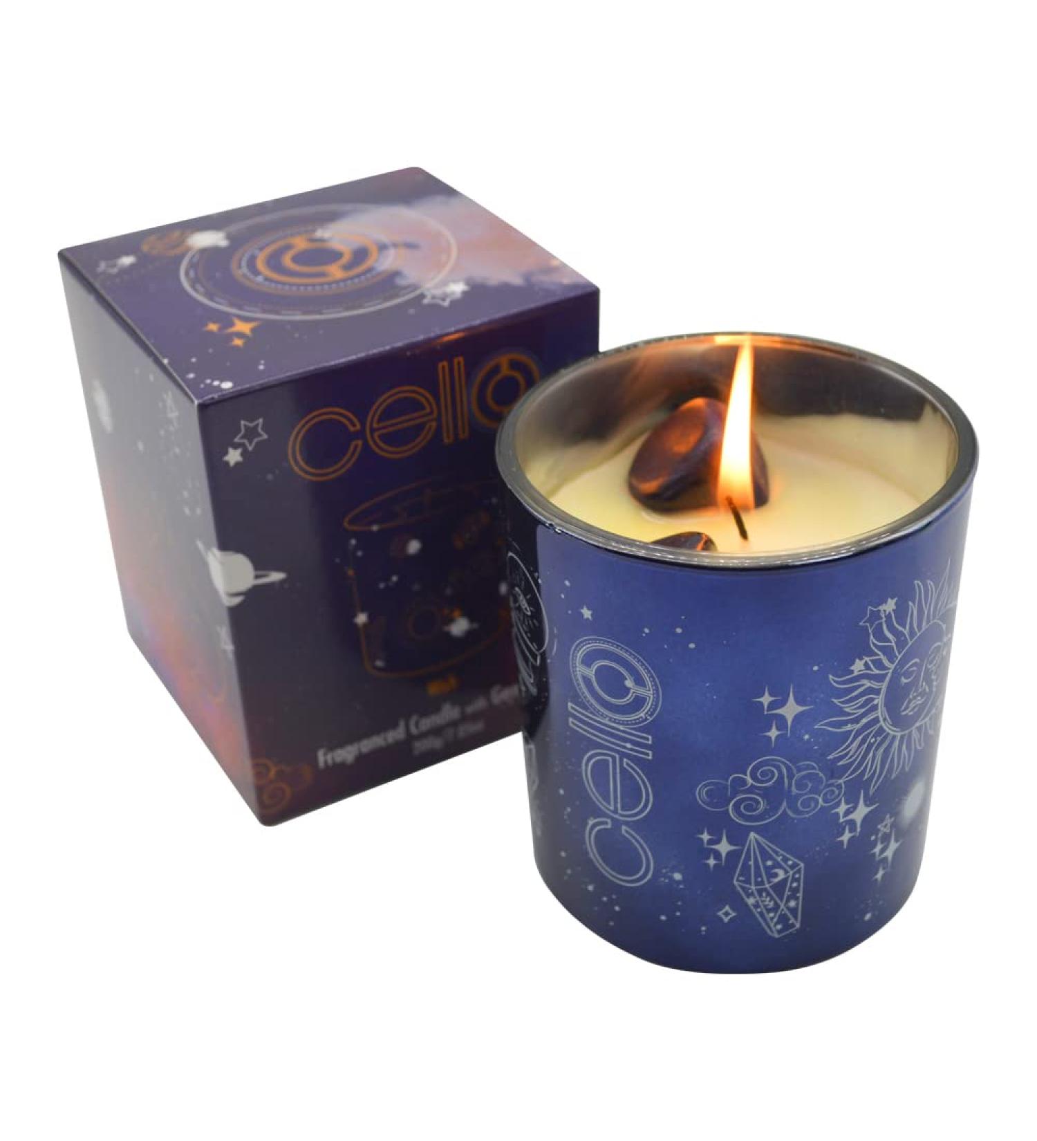 Celestial Blue Goldstone Scented Candle - Ideal Candle Gift for Men and Women - Buy Online on GoSupps.com