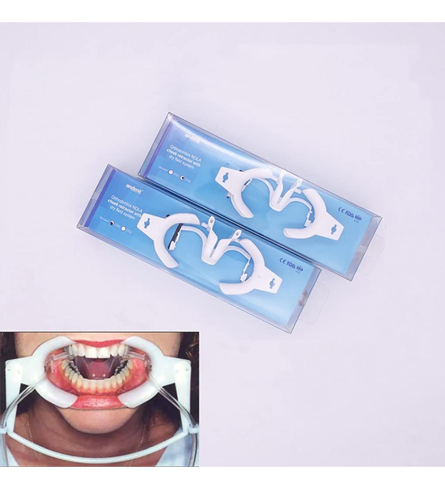 2pcs Dental Cheek Retractor Dental Lip Cheek Mouth Opener with Saliva Suction Device for Teeth Whitening Orthodontic Treatment(Size:Small) - Buy Online on GoSupps.com