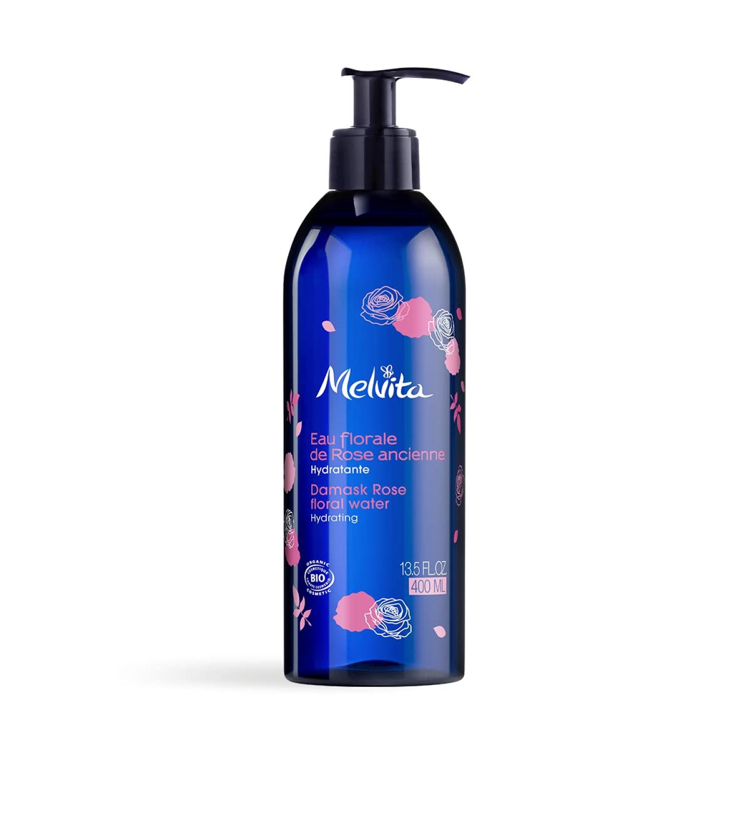Melvita - Eau Florale de Rose Revitalisante Bio - Lotion Hydratante et Rafra chissante Sans Parfum - 100% Naturelle Certifi e Bio et Vegan - Flacon 400 ml