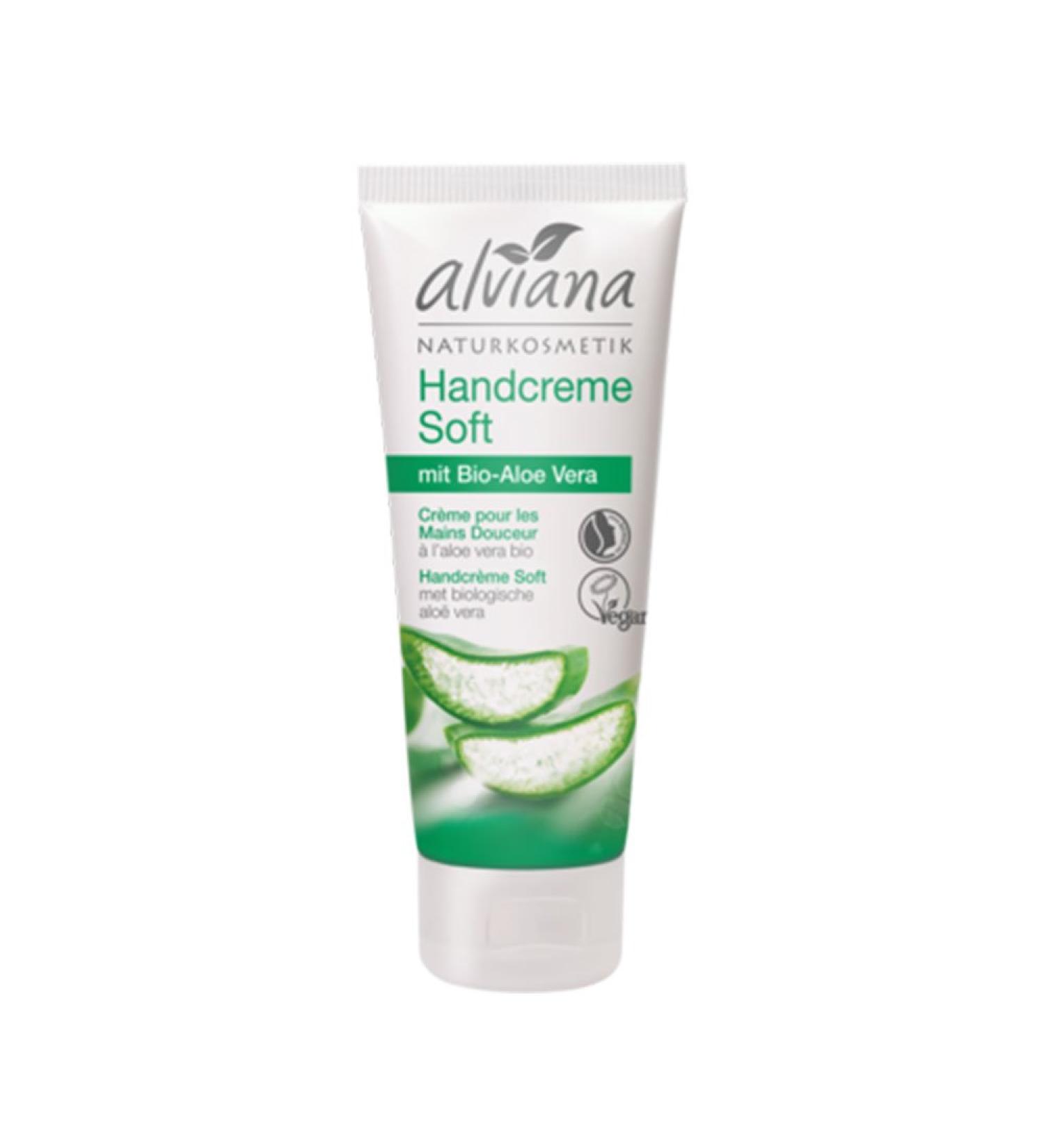 Alviana Natural Cosmetics Hand Cream Soft with Organic Aloe Vera 75 ml