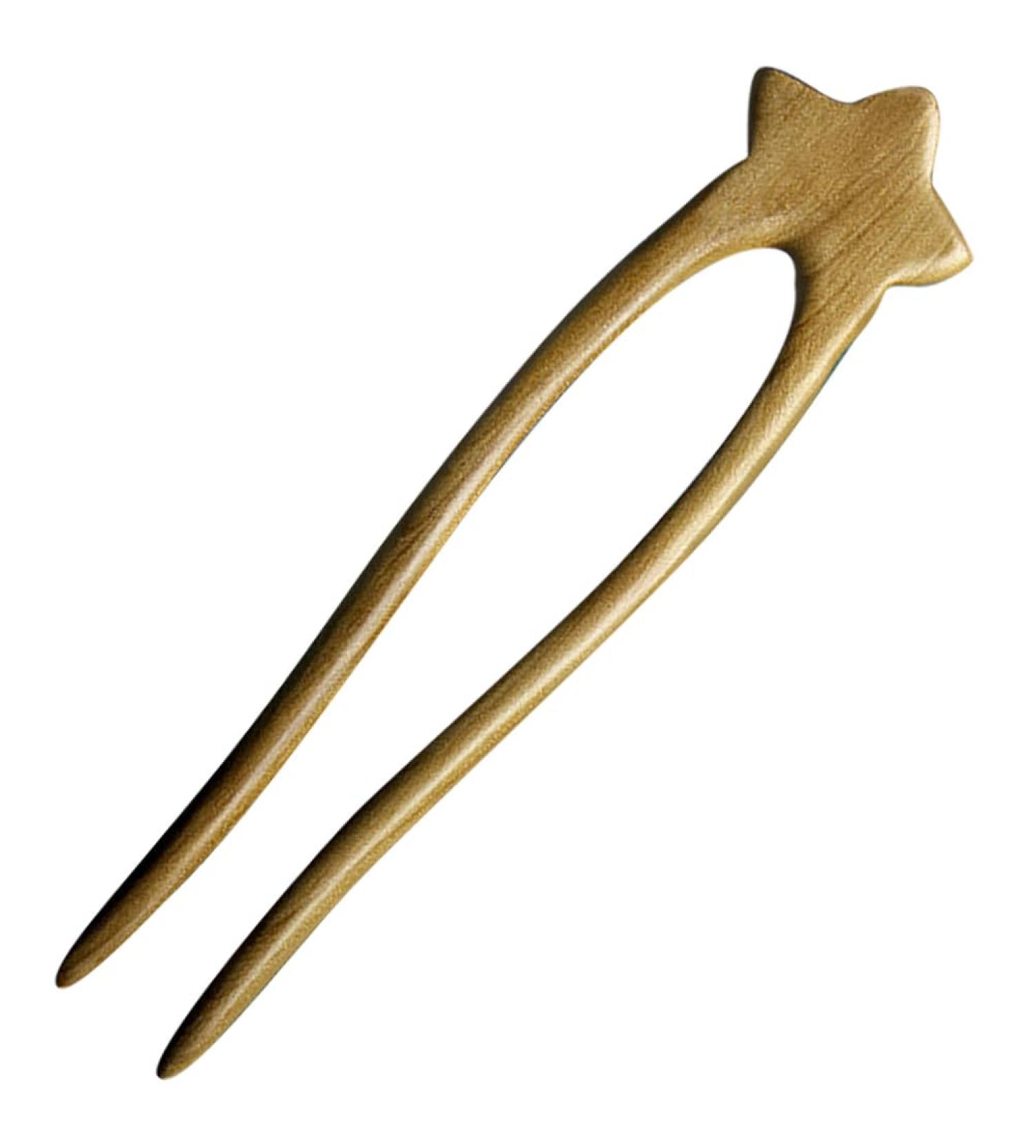 minkissy Wooden Star Hair Stick - Antique Chinese Hair Forks Vintage Wooden Hairpin for Long Hair Hanfu Headdress for Bride Ladies Women Girls - Buy Online on GoSupps.com