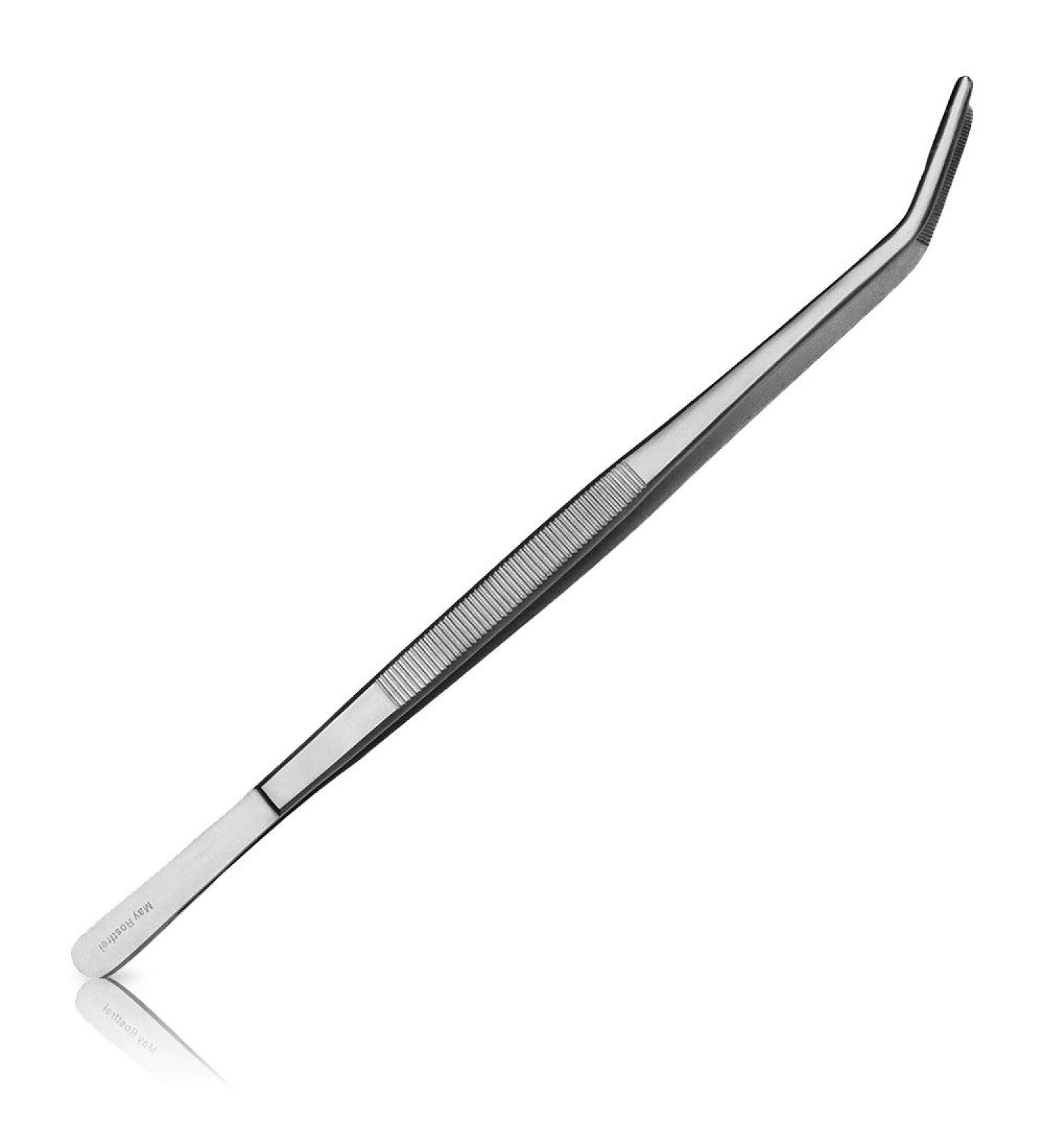 May Terrarium Tweezers 30cm - Curved Stainless Steel Feeding Tongs for Precision Care - Buy Online on GoSupps.com