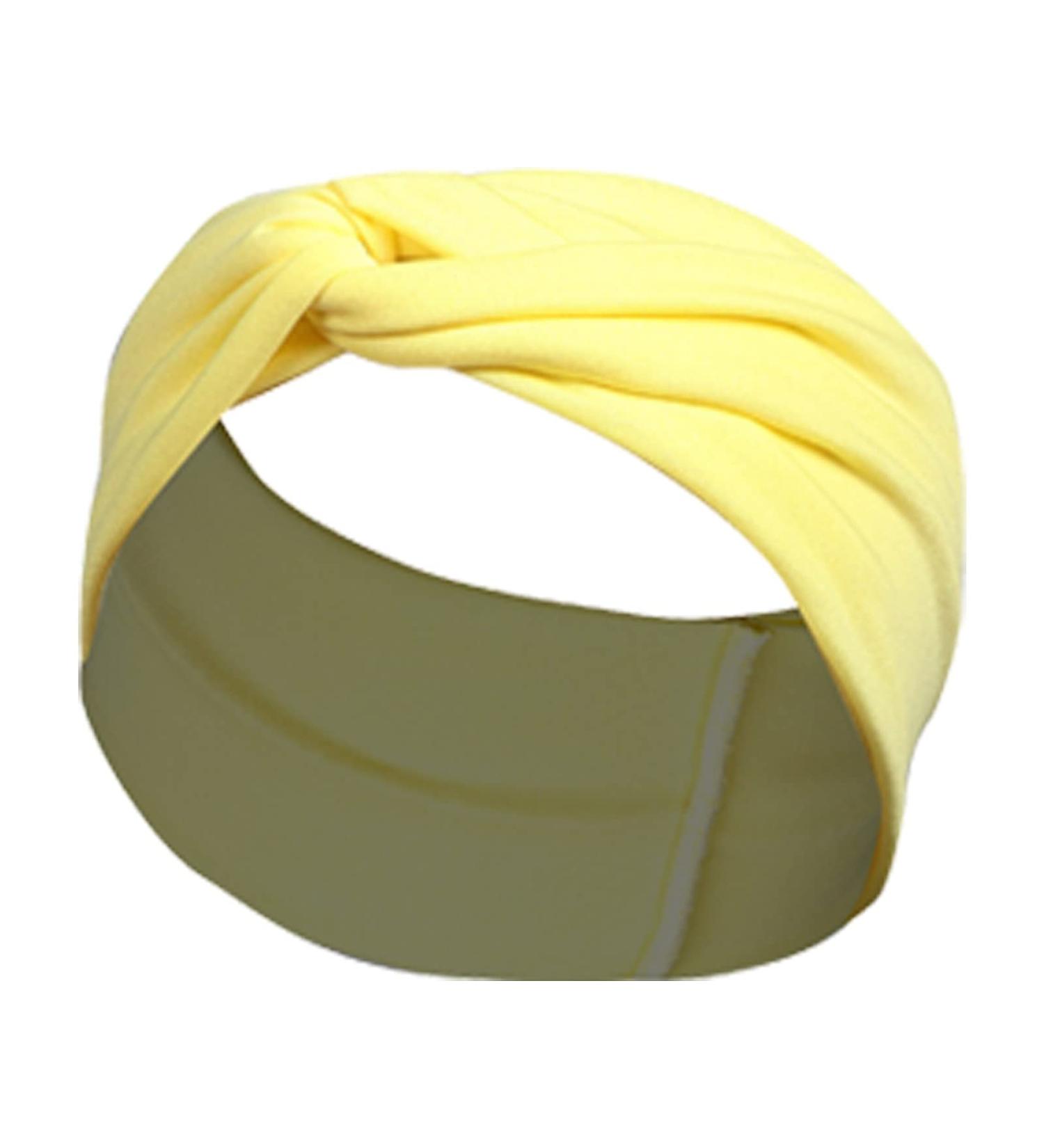 Aunye Women's Elastic Cotton Wide Headband - Adjustable Yoga & Workout Hairband for Girls & Women (Yellow) - Buy Online on GoSupps.com