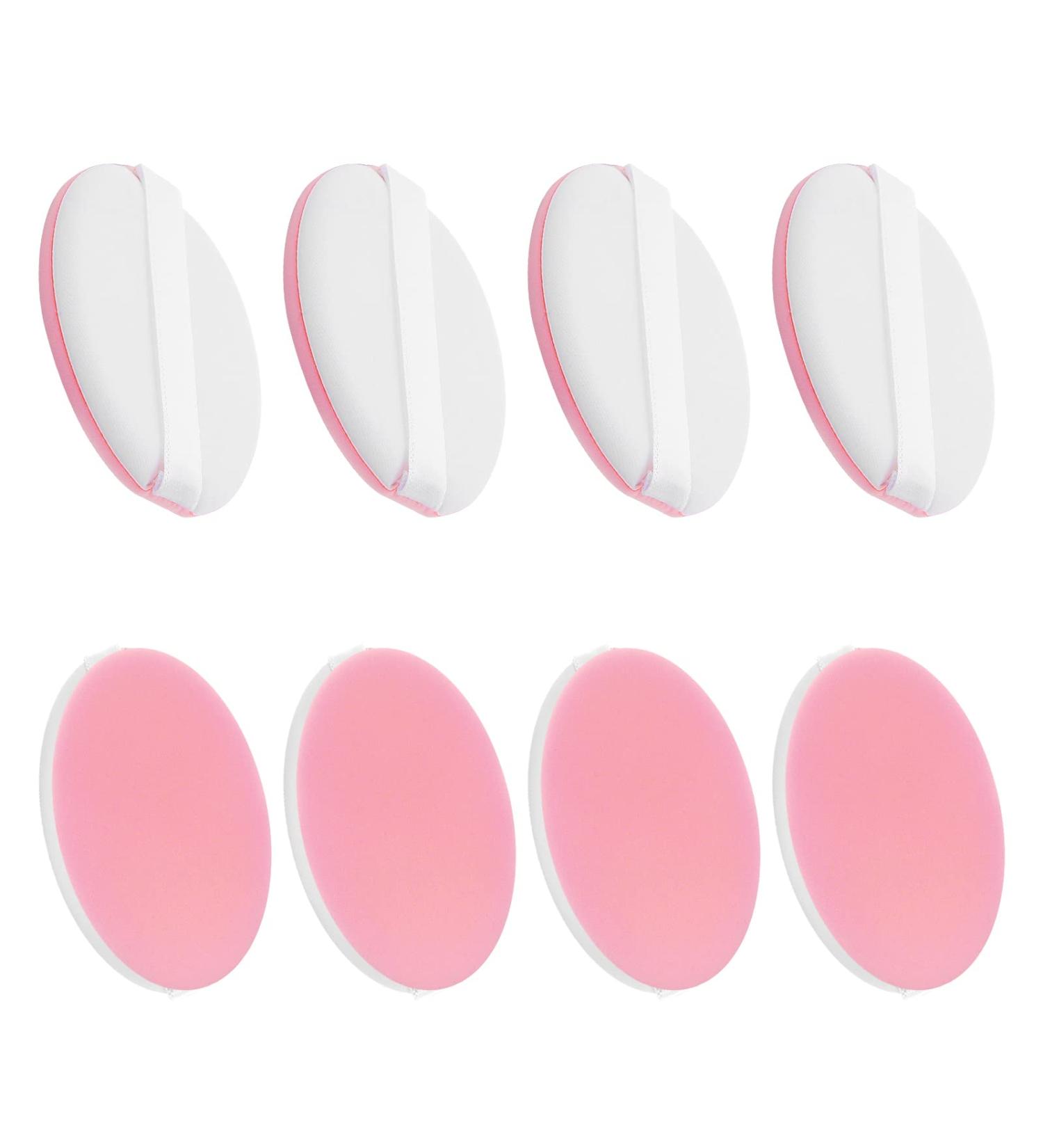 Sibba 8 Pieces Makeup Sponge Set - Air Cushion Round Powder Puff with Loop Handle for Loose Powder - Unisex Foam Applicator Pads - Pink Makeup Tools - Buy Online on GoSupps.com