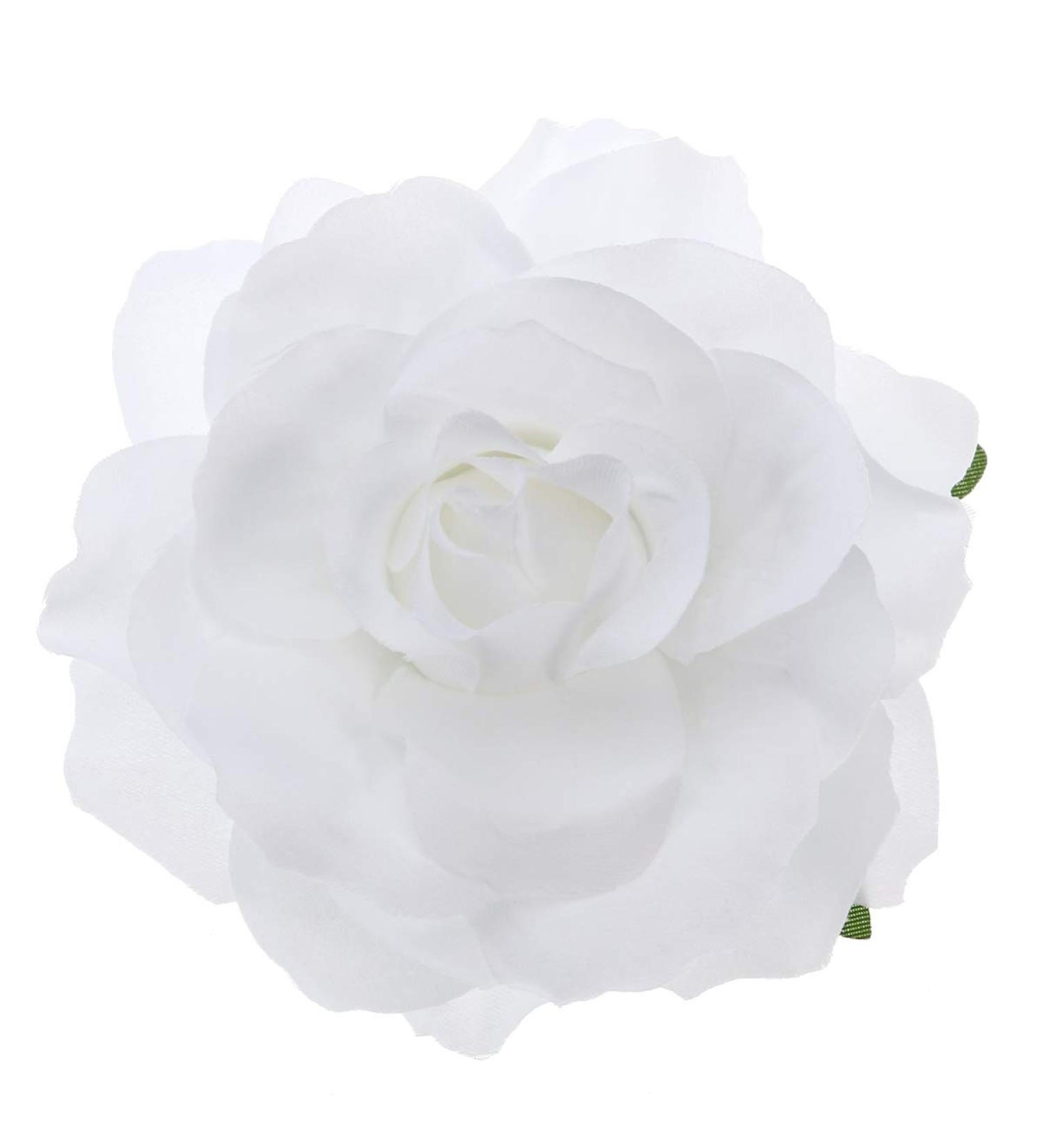 KALLORY Womens Hair Clips Rose Brooch Pin Rose Hair Clip Flower Hairpin Flower Hair Clip Artificial Flower Brooch for Women Party (1 Piece White) Rose Flower Hair Clip Bridal Hair Clip - Buy Online on GoSupps.com