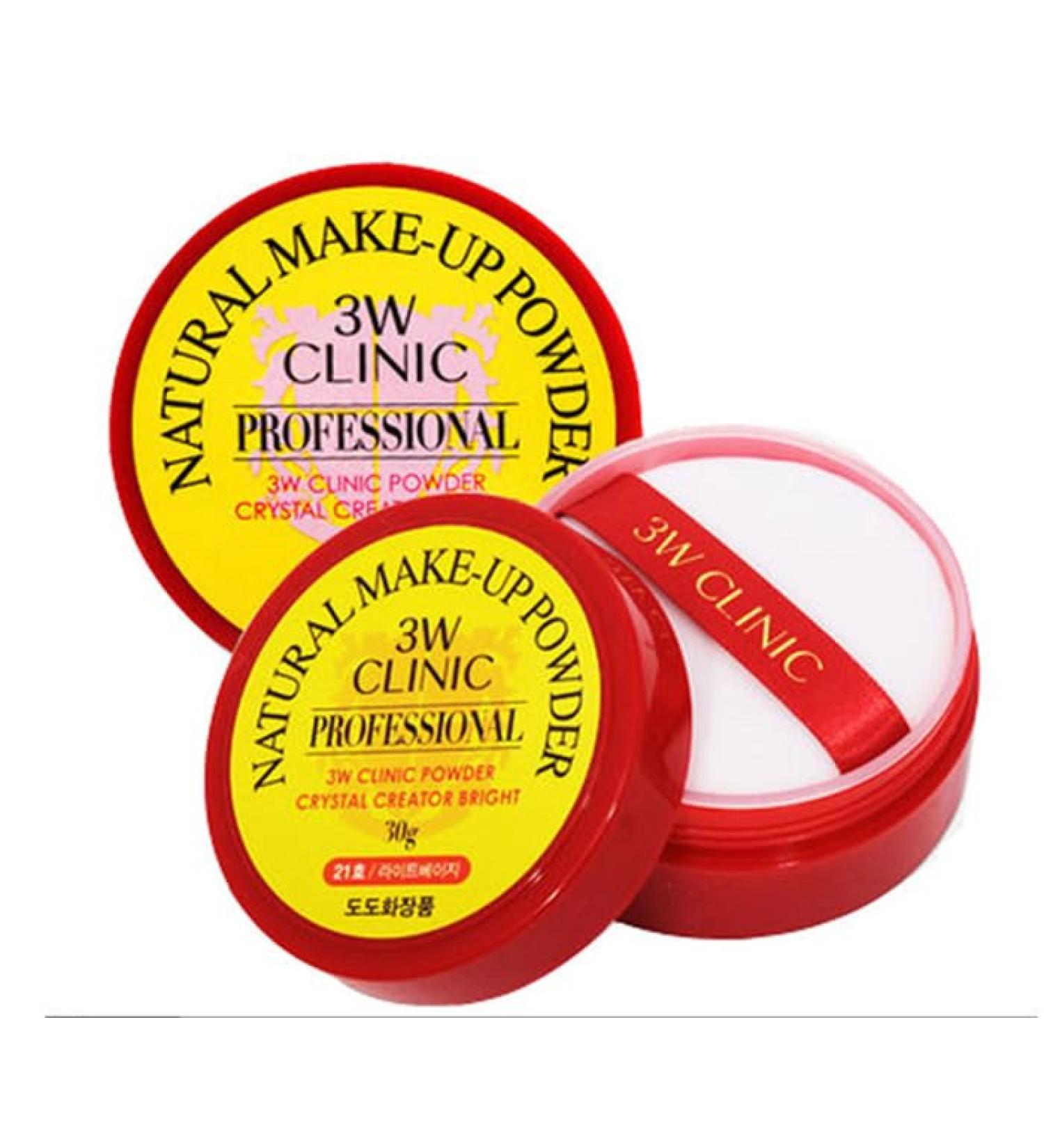 Buy 3W CLINIC Natural Make-Up Powder 30g #10 Transparent Pearl Korean Beige Makeup for Flawless Skin - Buy Online on GoSupps.com