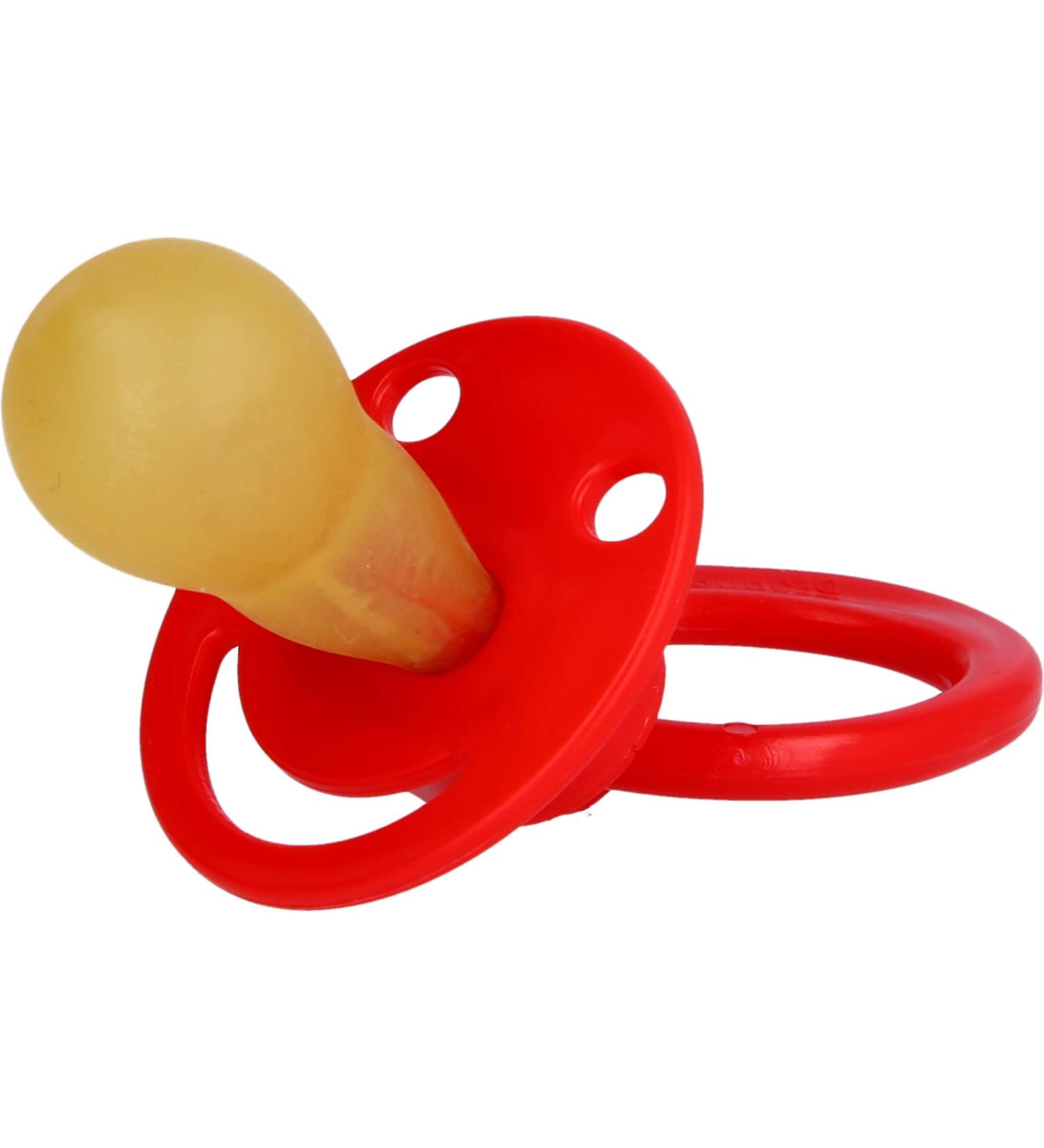 Pacifier cherry color latex from 6 m. red