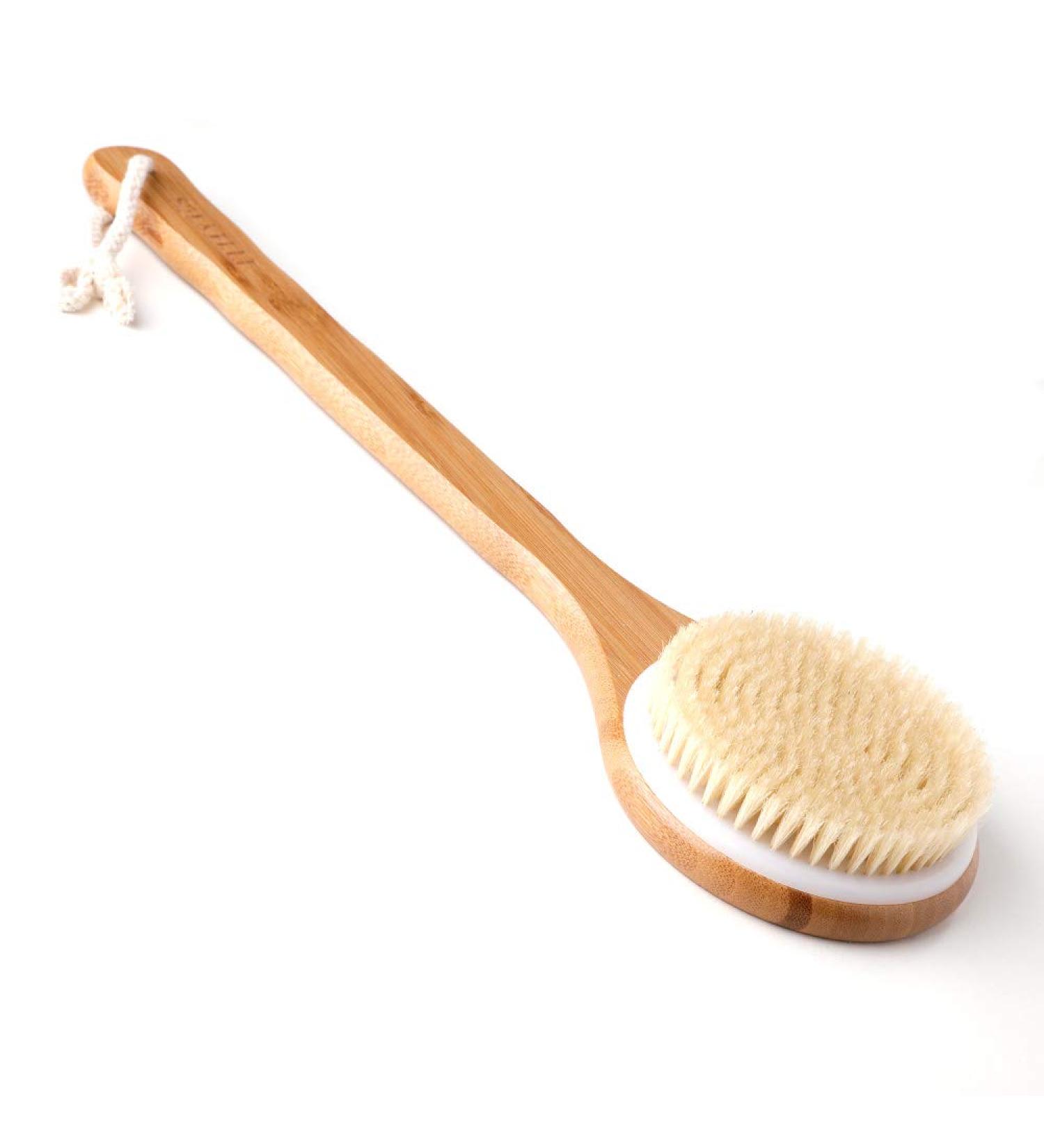 Ithyes Body Brush - Natural Bamboo Dry Brushing Back Scrubber for Exfoliation & Blood Circulation - Buy Online on GoSupps.com