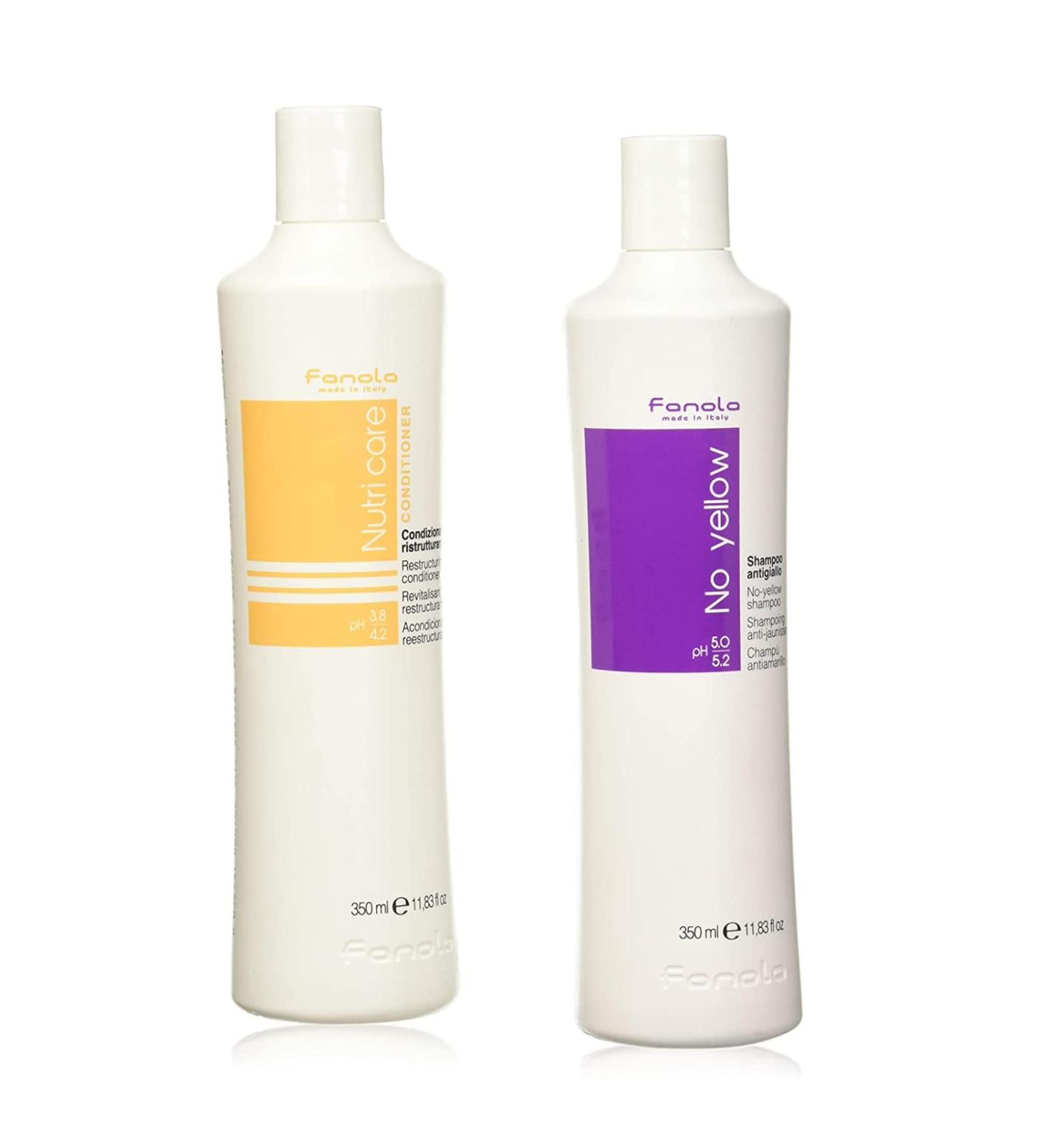 Buy Fanola No Yellow Shampoo & Nutri Care Deep Conditioner 11.8 oz - Anti Brass Purple Shampoo & Toner for Blonde Hair - International Shipping Available - Buy Online on GoSupps.com