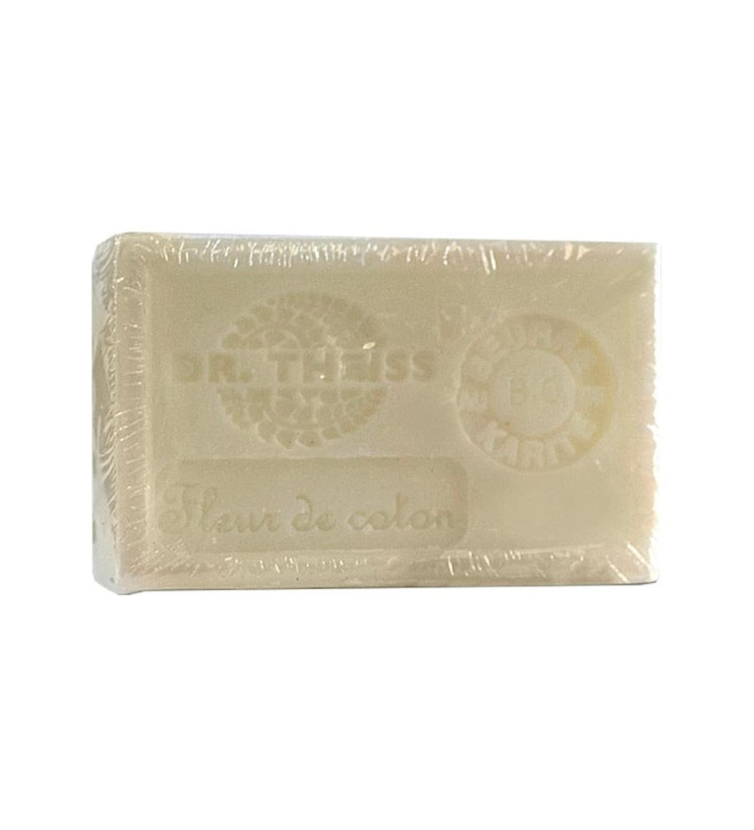 Dr Theiss - Marseille Soap Fleur de Coton - Soap Bar with Organic Shea Butter and Organic Olive Oil - Authentic Marseille Soap - 125gr