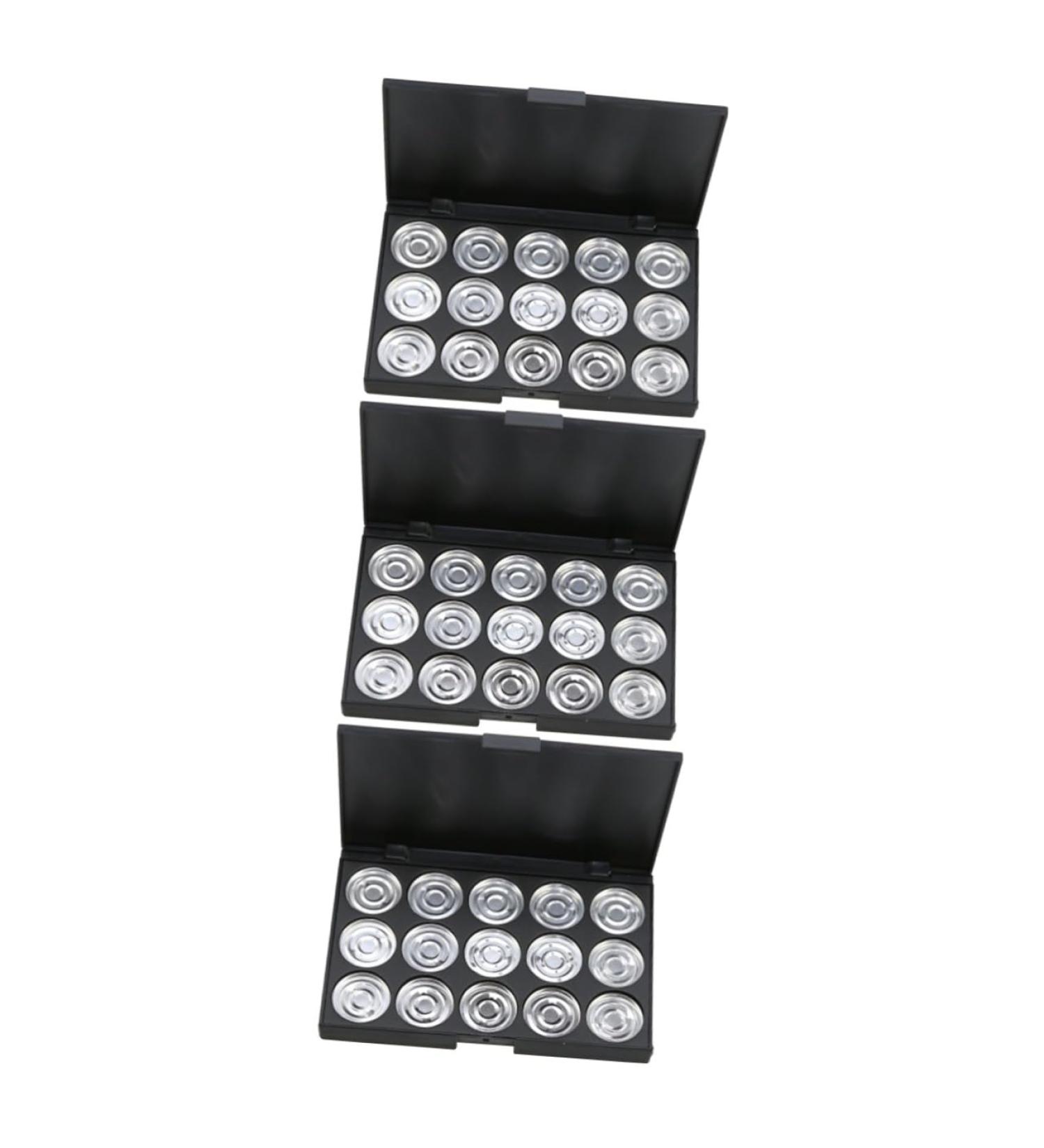 WOONEKY 3pcs 15 Empty Cosmetic Travel Makeup Case Empty Eyeshadow Palette Estuche De Maquillaje Silver - Buy Online on GoSupps.com