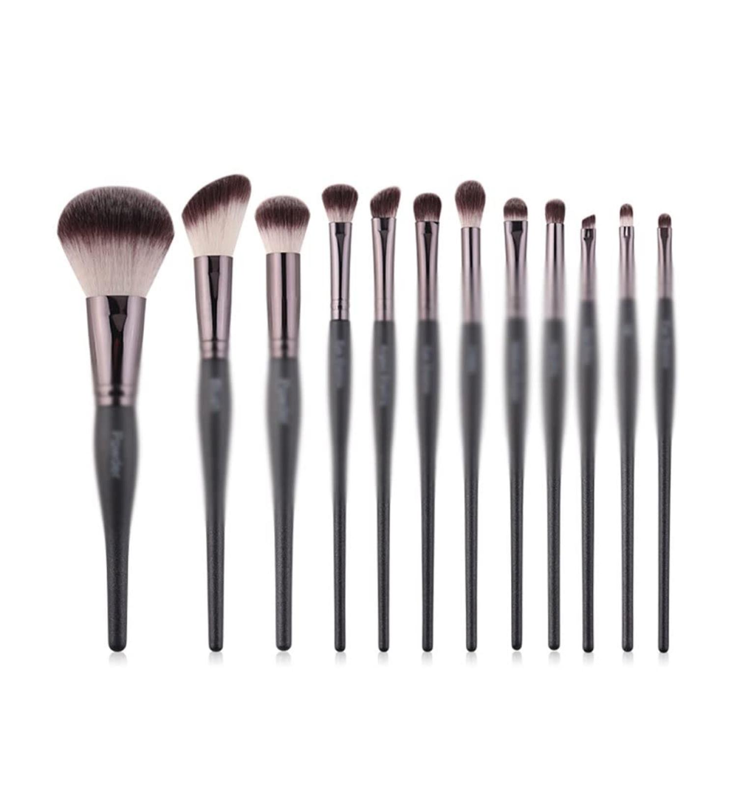 Black Makeup Brush Set - Eyebrow Mascara & Foundation Brushes | Premium Synthetic Makeup Tools for Flawless Application - Buy Online on GoSupps.com