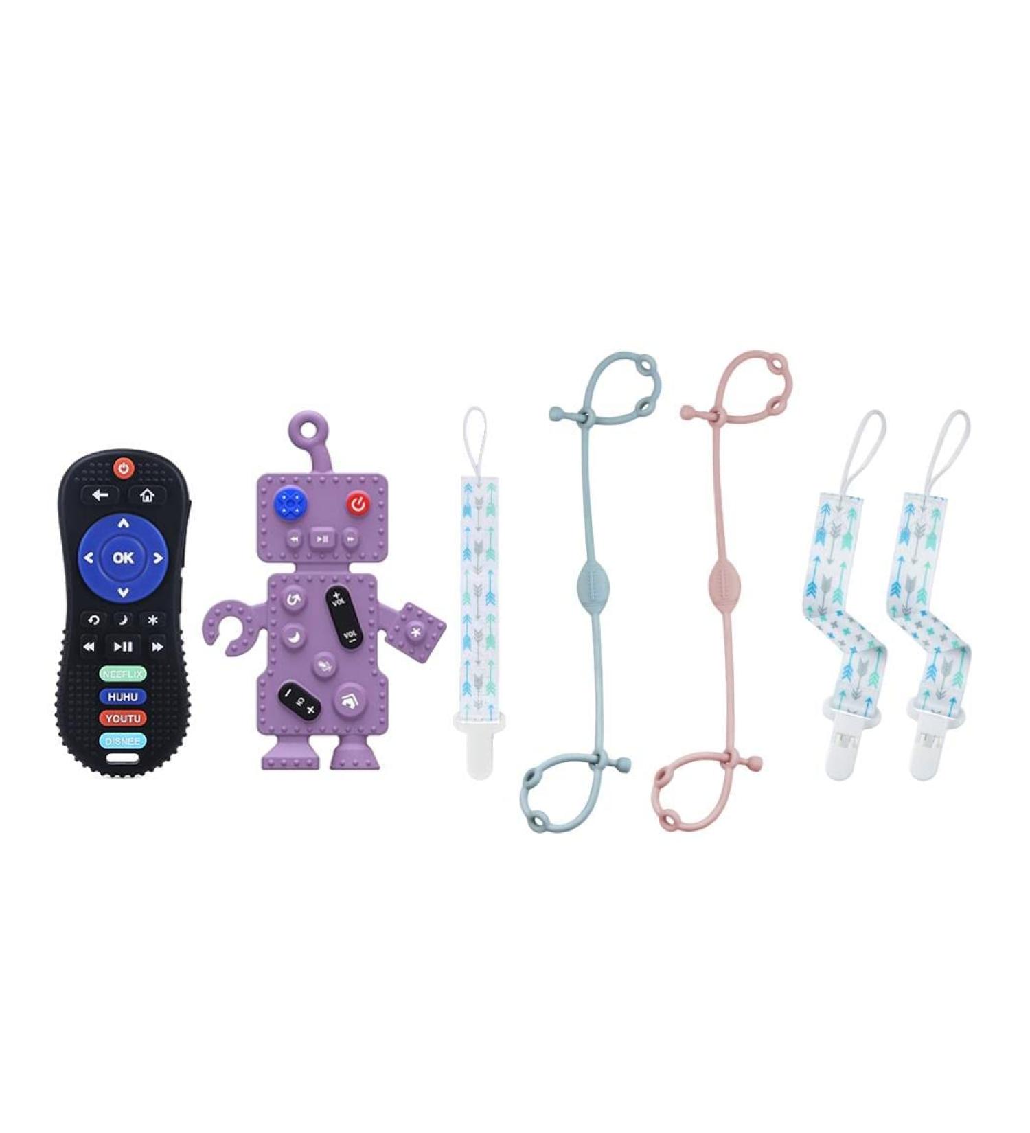 Myvikcar Remote & Robot Teethers + 2 Silicone Toy Safety Straps - Buy Online on GoSupps.com