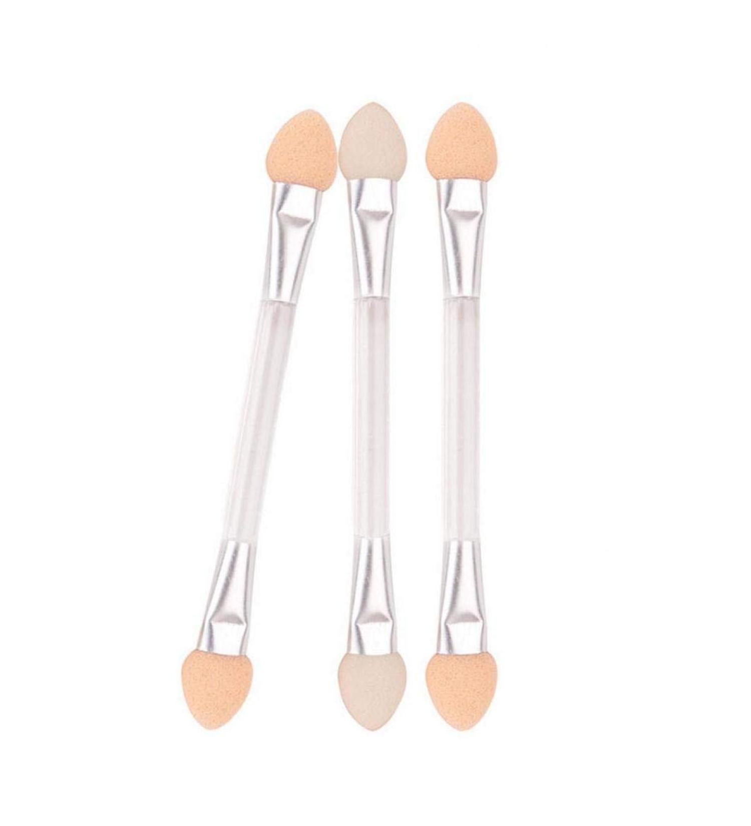 10 Piece Double-end Makeup Brush Disposable Dual Sided Eyeshadow Brush Oval Sponge Tip Applicators Beauty Tool Kit (white) - Buy Online on GoSupps.com