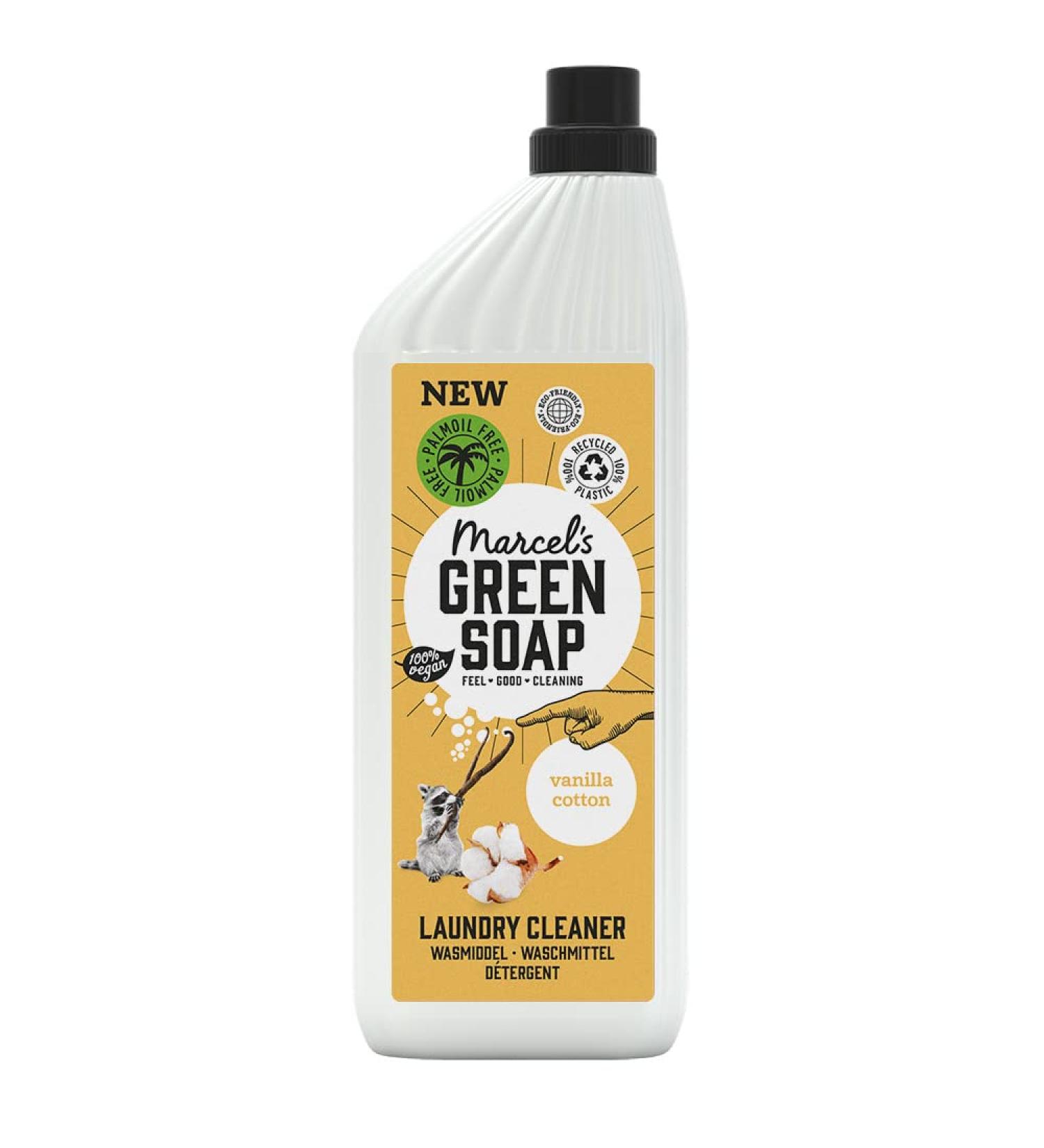 Marcel's Green Soap Laundry Detergent - Cotton & Vanilla, 1L - Eco-Friendly, Vegan, Biodegradable - Palm Oil Free - Buy Online on GoSupps.com