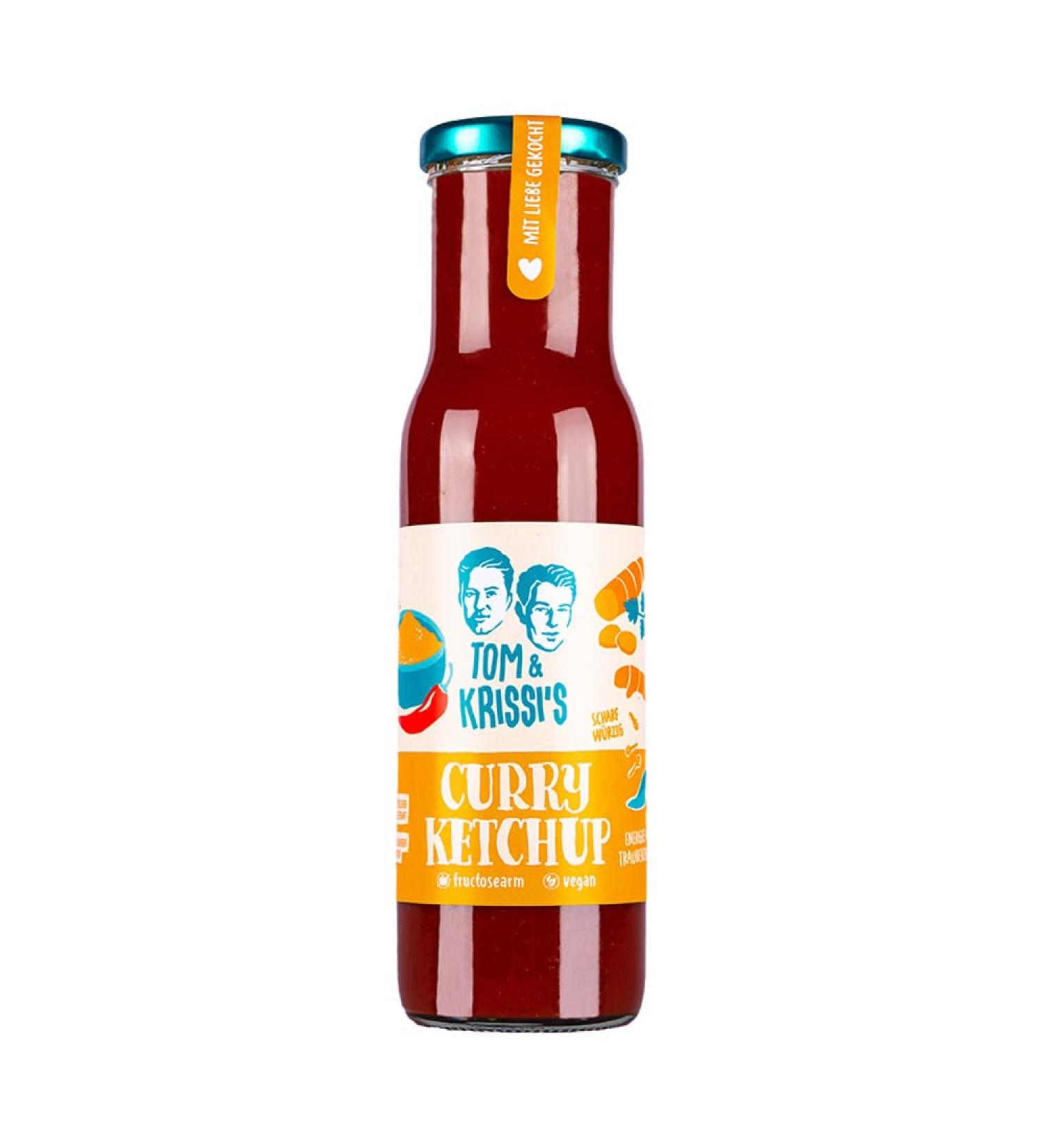 Tom & Krissi's Ketchup 270g - Low-Fructose Vegan Curry Sauce | International Shipping Available - Buy Online on GoSupps.com