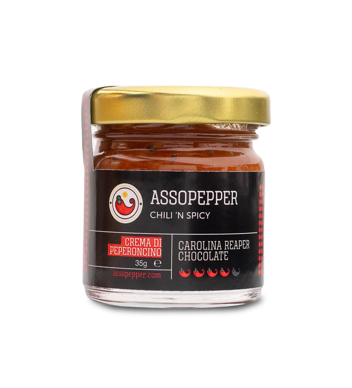 Assopepper di Massimo Utro Carolina Reaper Chocolate Pepper Cream 35g 99.9% Pepperoni Petit Extreme
