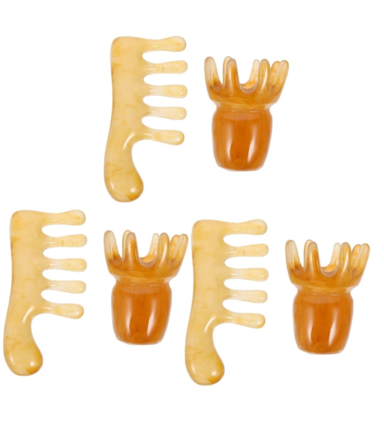 Beavorty 6-Pack Resin Massage Combs | Scalp Massage Gua Sha Tools | Hair Care & Relaxation Equipment - Buy Online on GoSupps.com