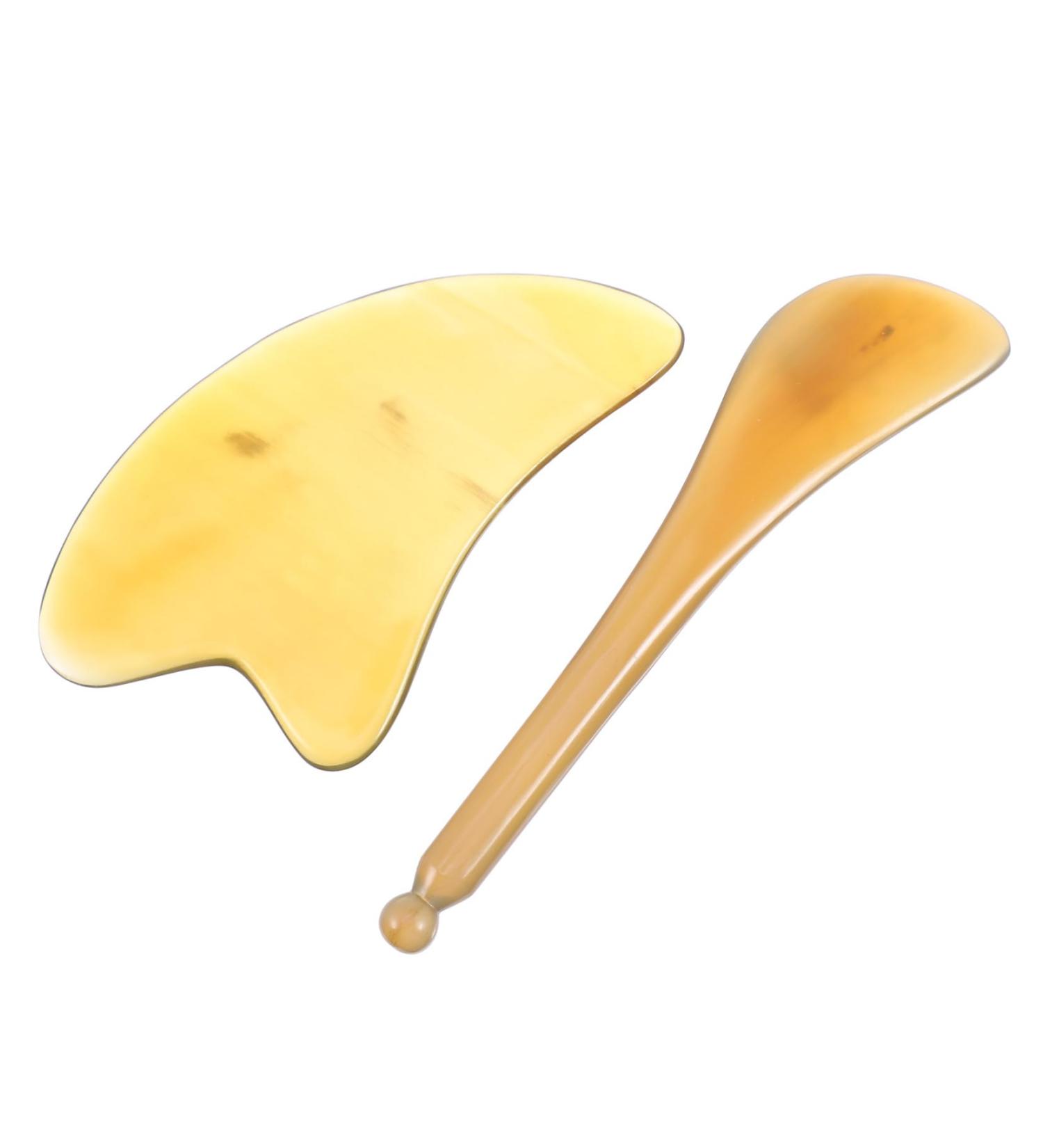 Shop Abaodam 2-in-1 Horn-Schablett Tools | Jade Gua Sha Board for Beauty Body Care & Massage | Thai Hand-Foot Spa - Buy Online on GoSupps.com