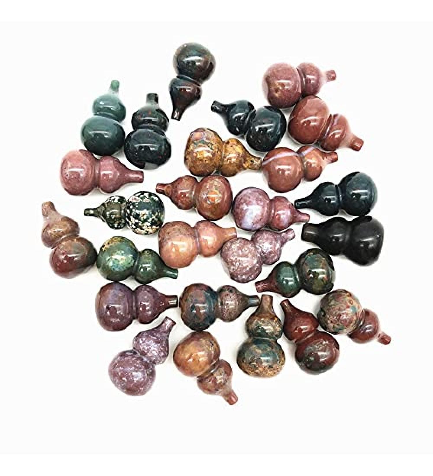 Natural Crystal Rough 1PC Natural Ocean Jasper Carving Crystal Calabash Gourd Stone Stones Natural Stones and Crystals - Buy Online on GoSupps.com