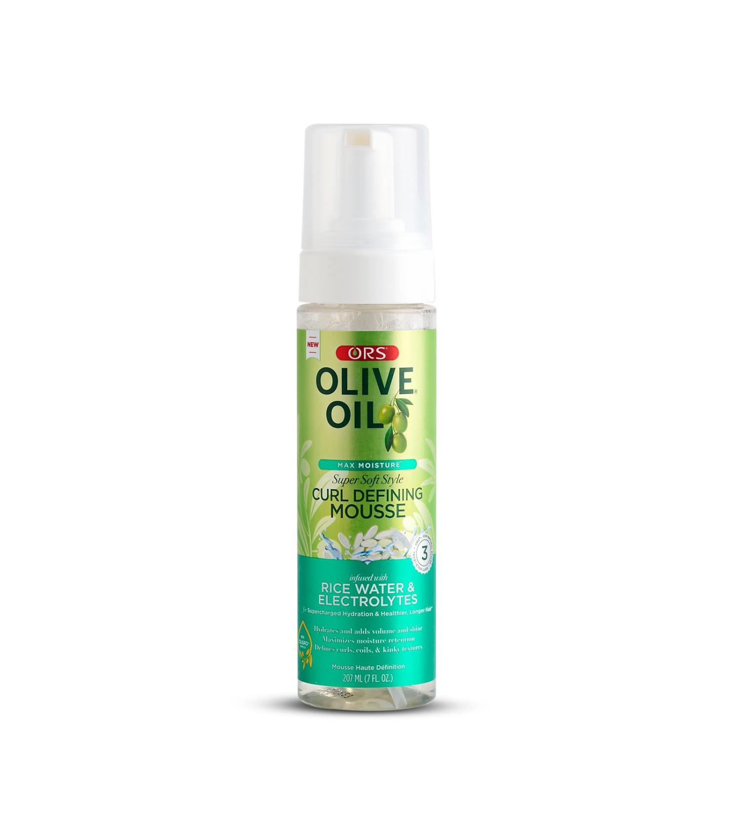 Olive Oil Max Moisture Curl Defining Mousse with Rice Water & Electrolytes - Supercharged Hydration & Growth (7 oz) | International Shipping Available - Buy Online on GoSupps.com