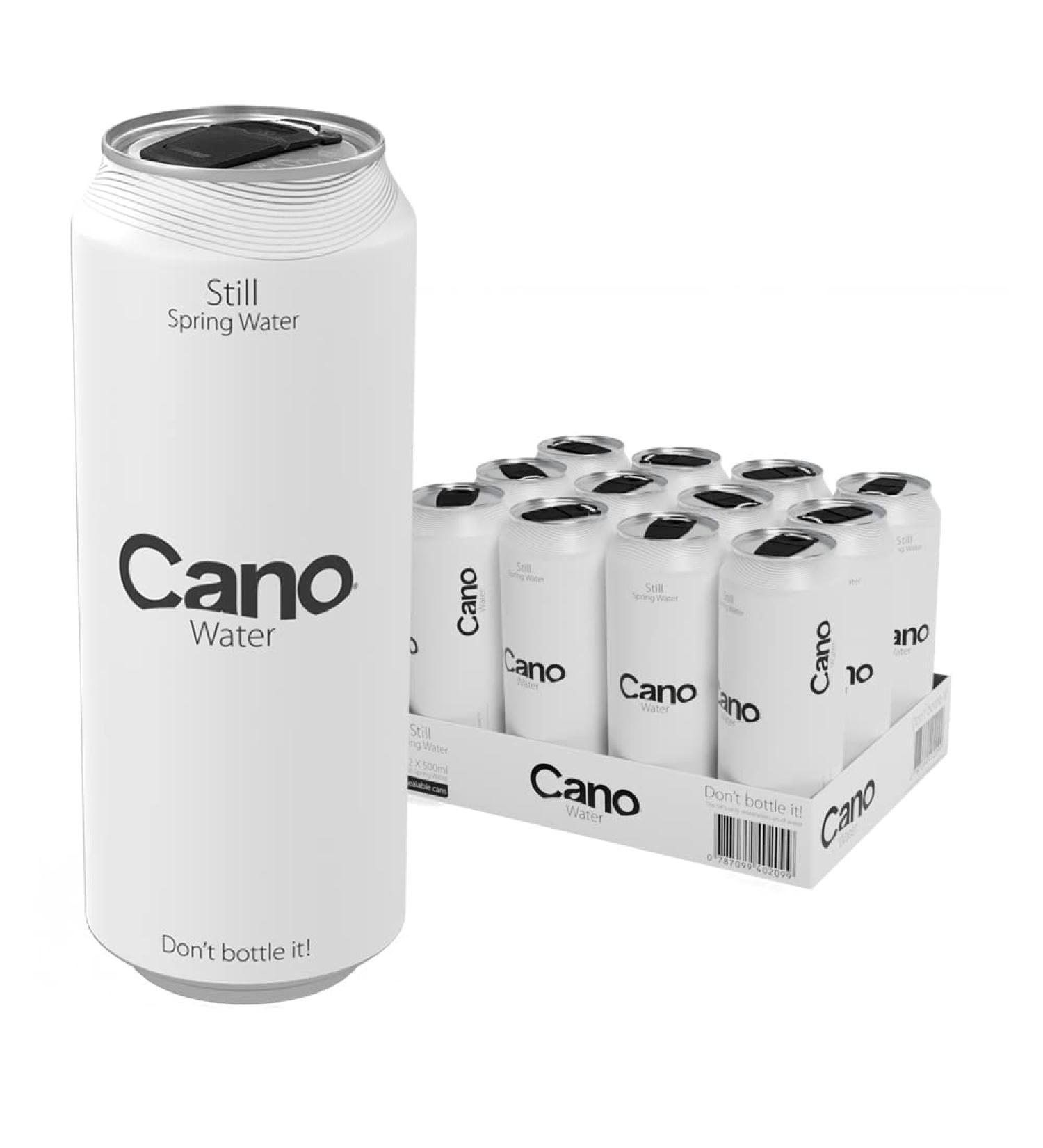CANO WATER Resealable Still Water 12 x 500ml Cans in Multipacks Natural Spring Water Cans with Resealable Lids for Eco-Friendly Hydration - Buy Online on GoSupps.com
