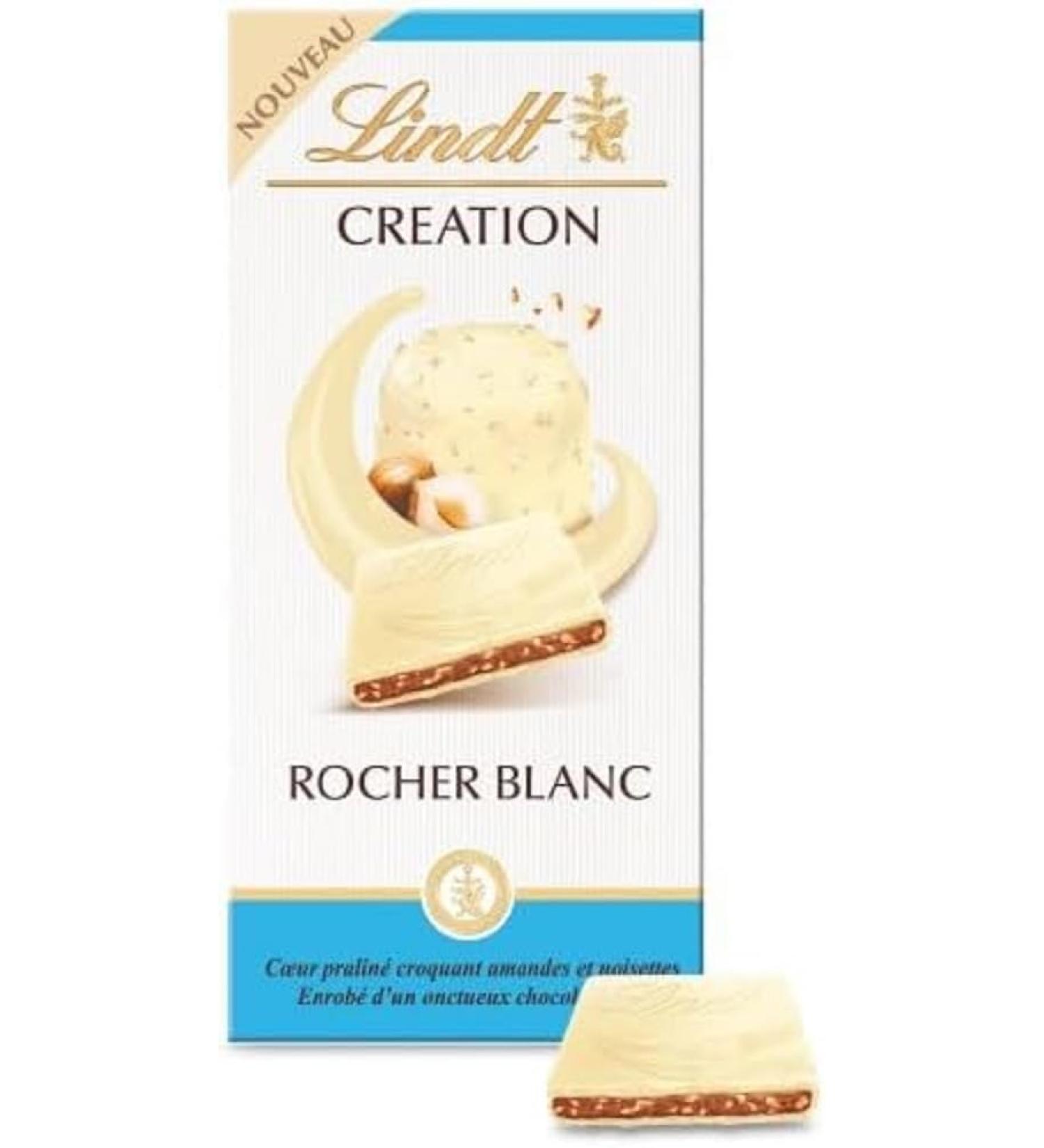 Lindt - CREATION Rocher Blanc Tablet - White Chocolate 150g - Buy Online on GoSupps.com