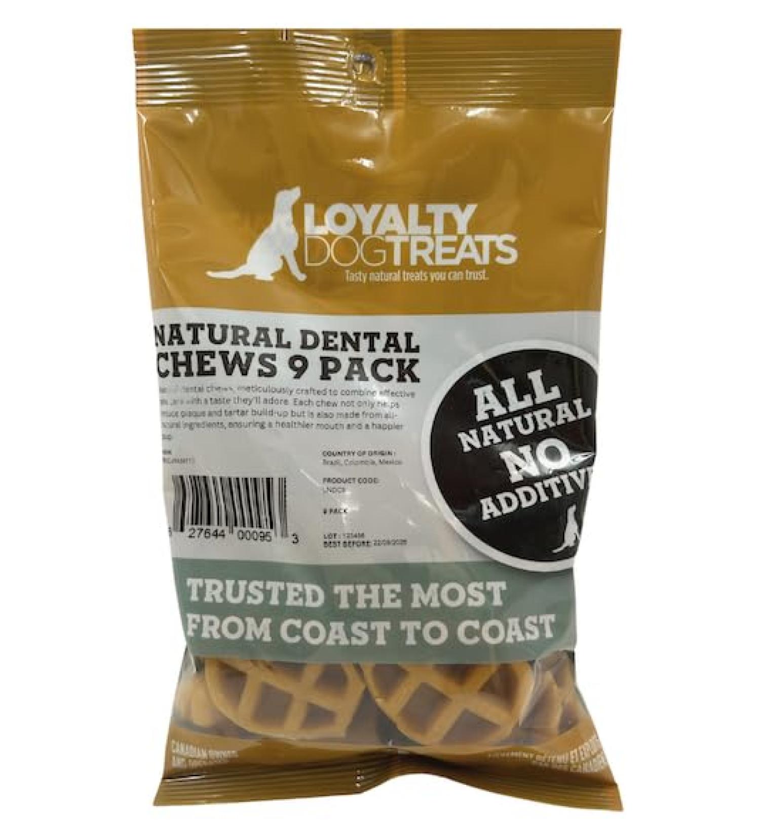 Loyalty Dog Treats Natural Dental Chews 9pc