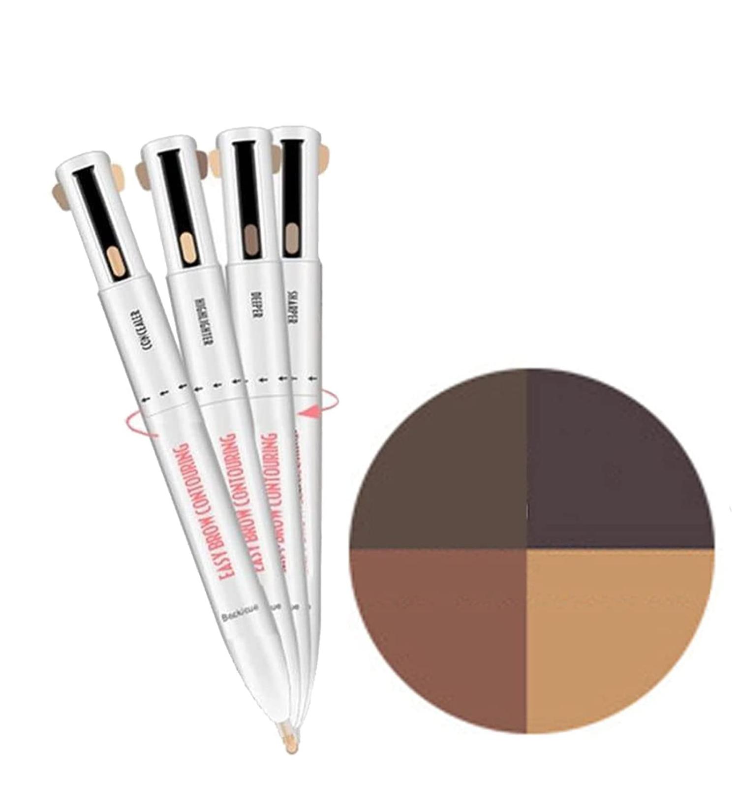 DENERASS 4-in-1 Brow Contour Highlight Pen - Waterproof Defining Eyebrow Pencil (Black Brown) - Buy Online on GoSupps.com