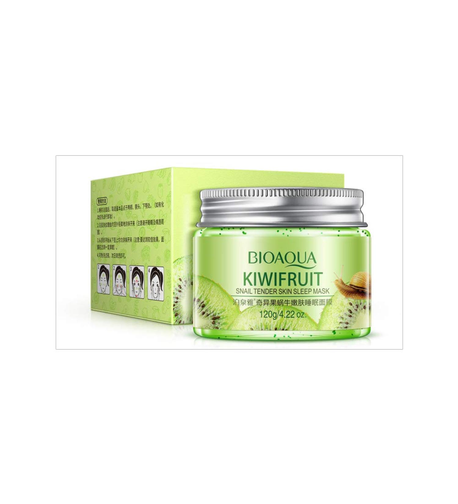 BIOAQUA Mineral Mask with Fresh Tender Snail Extract - 120g Kiwifruit | Nourishing & Moisturizing Skincare for All Skin Types - International Shipping Available - Buy Online on GoSupps.com