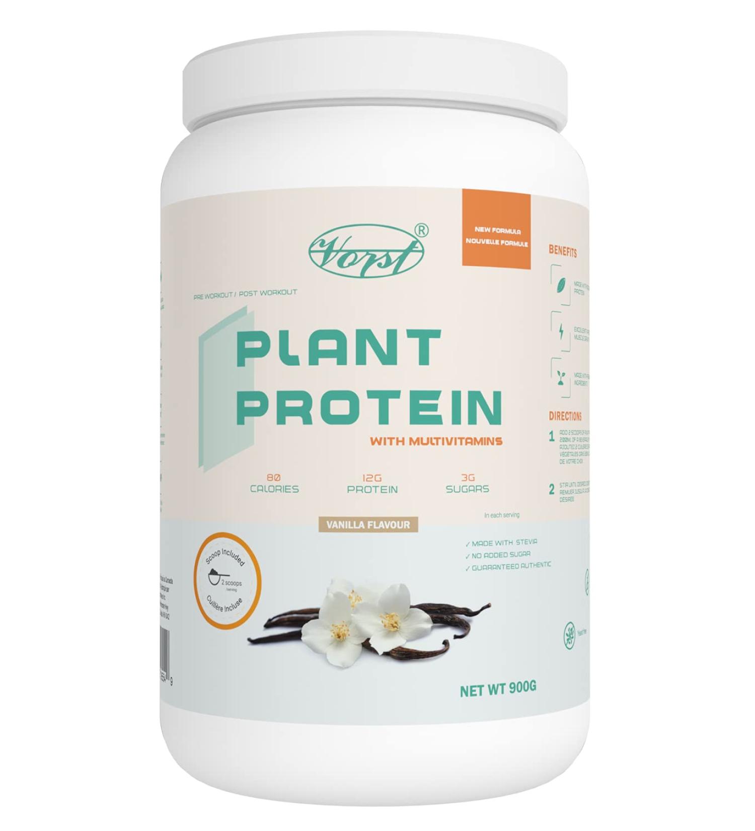 VORST Vegan Protein Powder Vanilla with Multivitamins 900g 45 Servings | Natural Plant Based Pre Post Workout & Meal Replacement Shake | 1 Jar - Buy Online on GoSupps.com