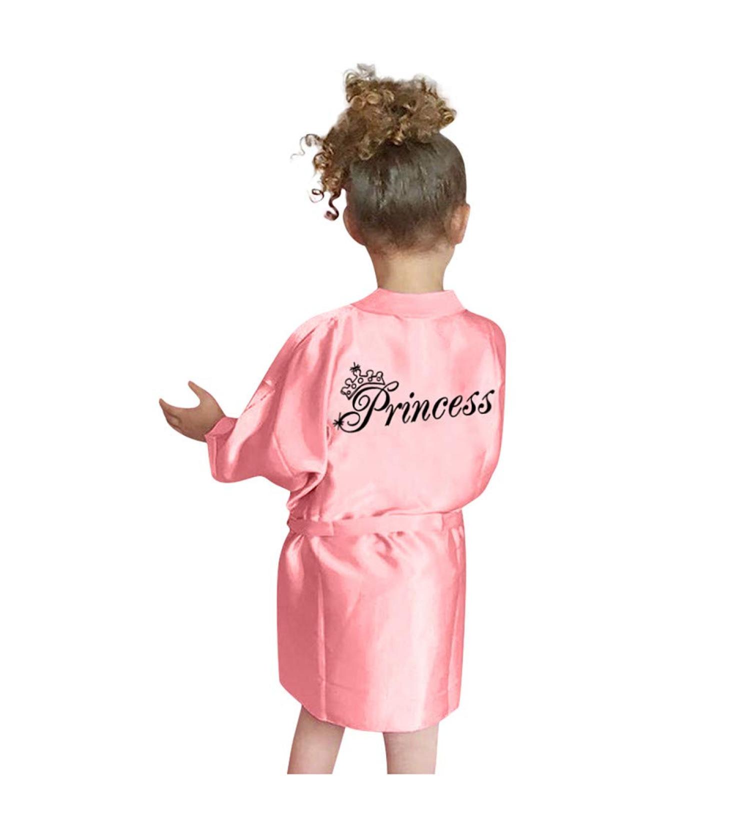 Tdeok Silk Toddler Girls Nightwear Robe | Satin Pajamas Kimono Bathrobe for Kids - Buy Online on GoSupps.com