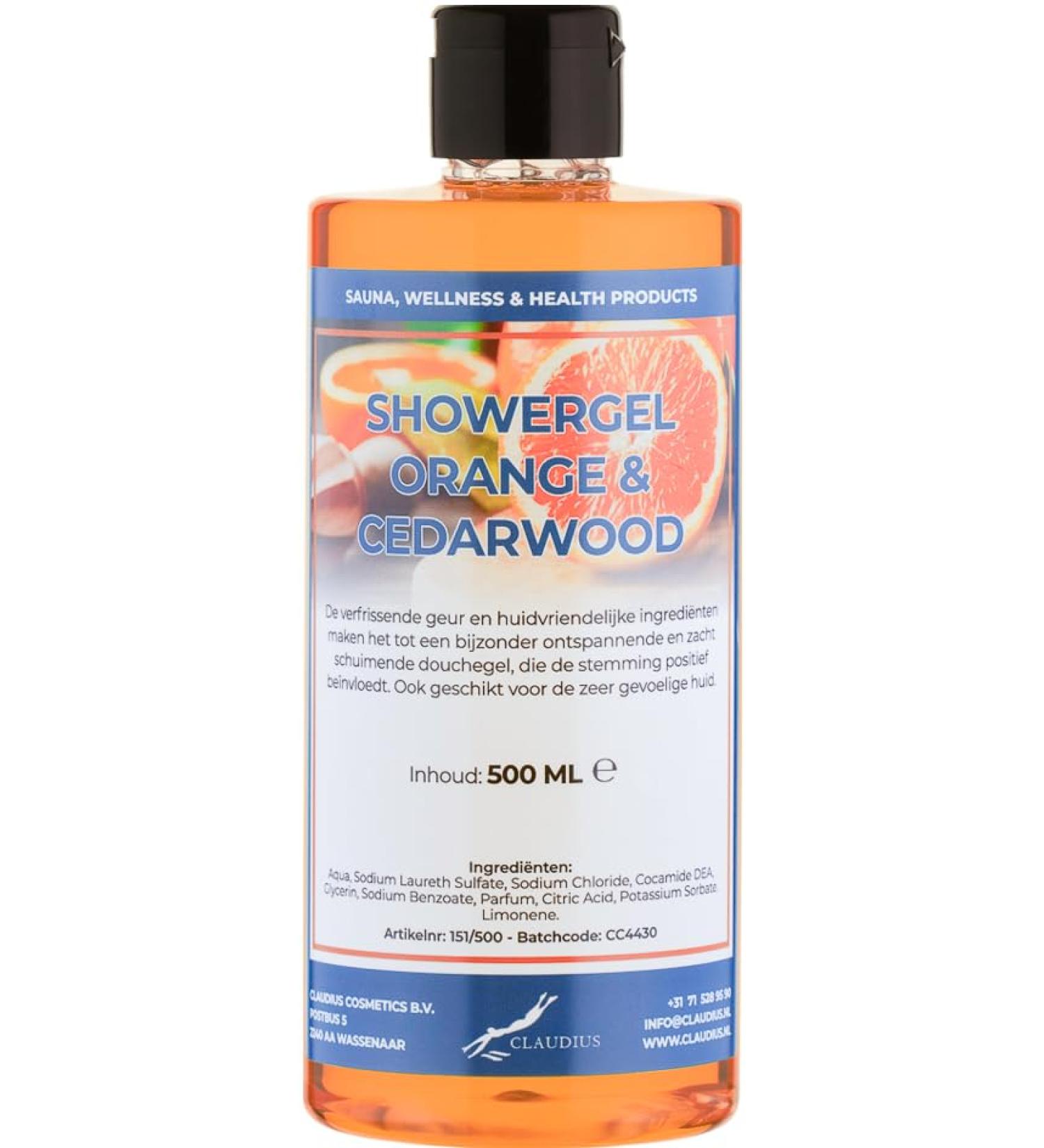 Claudius Shower gel Sweet Orange & Cedarwood 500 ml with valve cap Shower gel