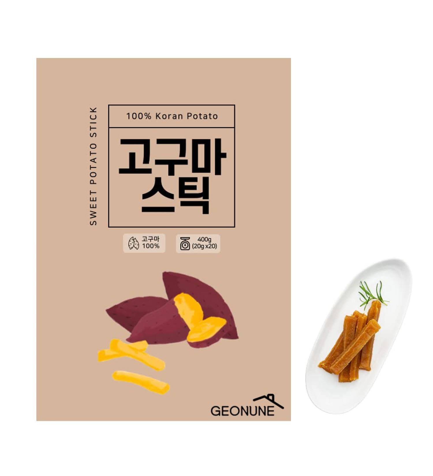 Korean Sweet Potato Stick Healthy Snack for Kids & Adults 100% Natural No added anything 20 Pack (20g x 20) - Buy Online on GoSupps.com