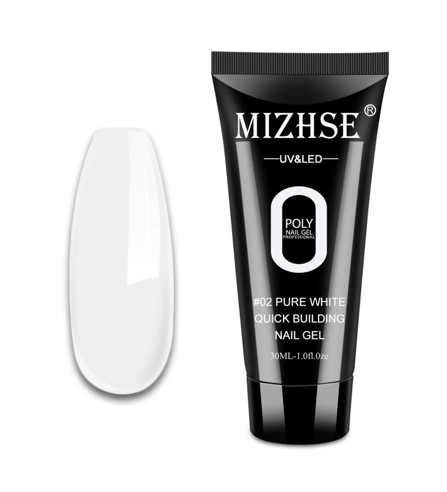 MIZHSE Poly Nail Extension Gel Nude Color Builder Gel 30ML-Pure White - Professional Nail Enhancement Tool for Starter - Buy Online on GoSupps.com