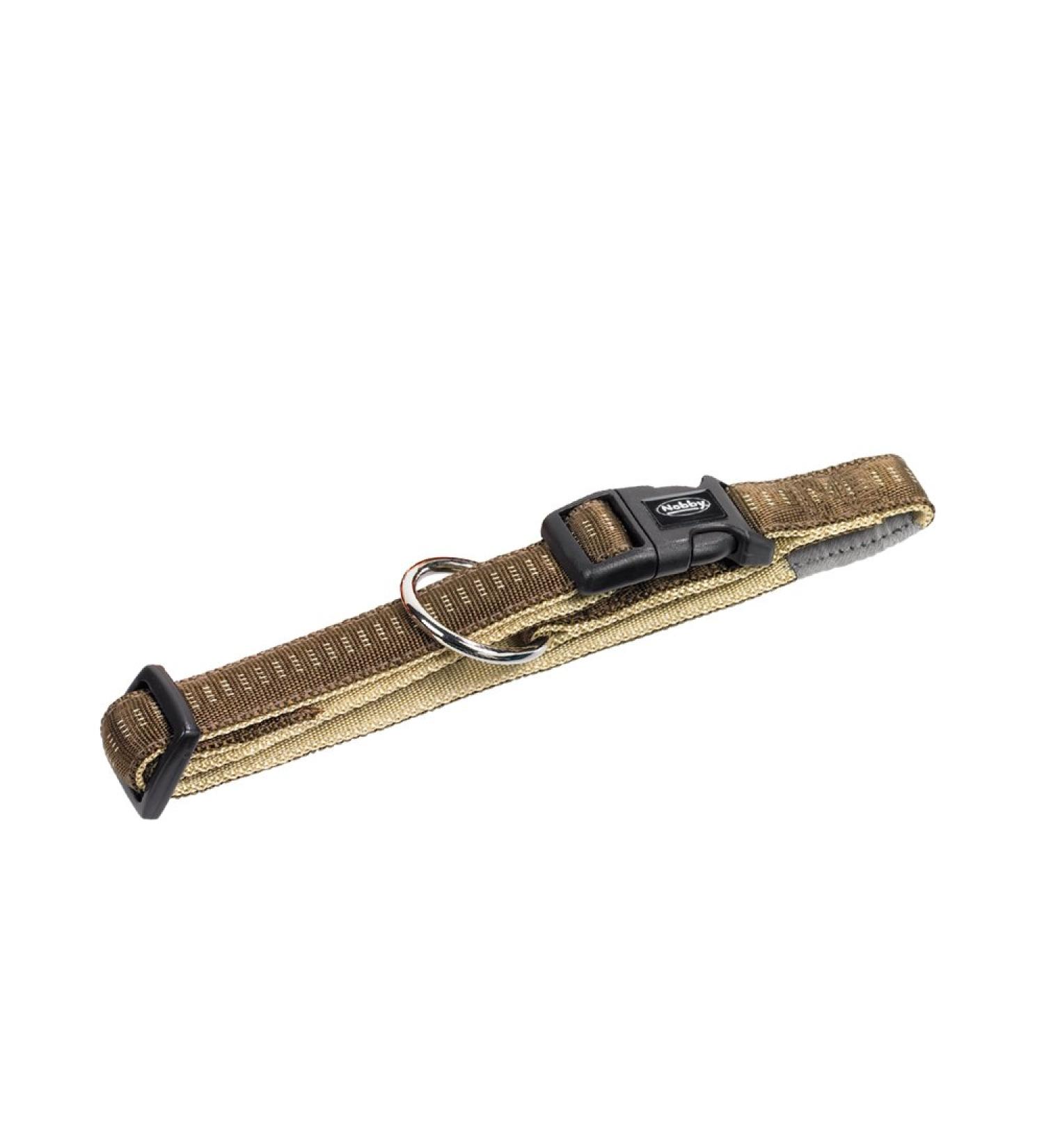 Nobby Soft Grip Dog Collar - Brown Beige Adjustable 40-55 cm 25 mm Width | Durable & Comfortable - Buy Online on GoSupps.com