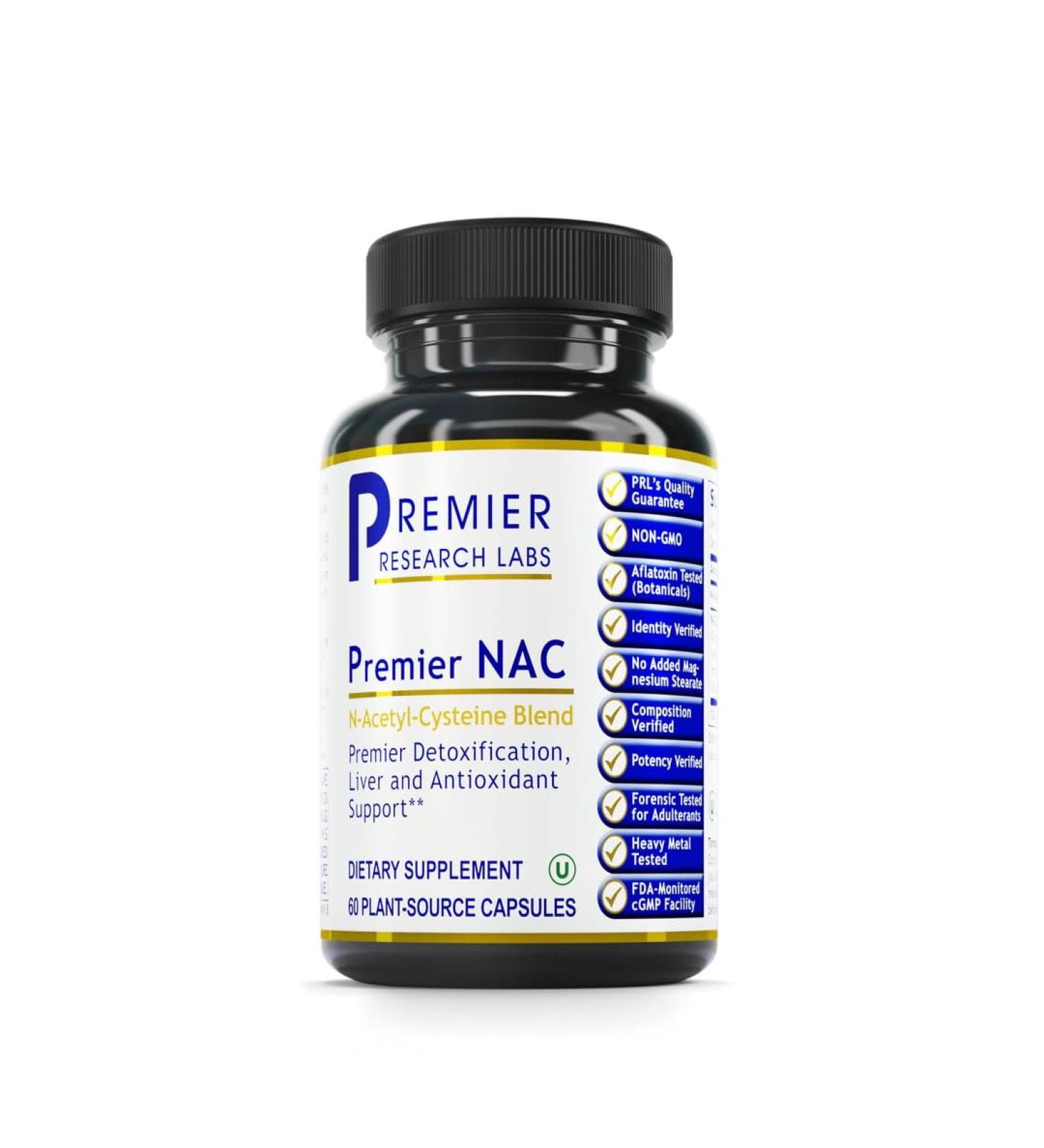 Premier Research Labs NAC Supplement - N-Acetyl Cysteine 300mg for Liver & Immune Support | 60 Vegetarian Capsules - International Shipping Available - Buy Online on GoSupps.com