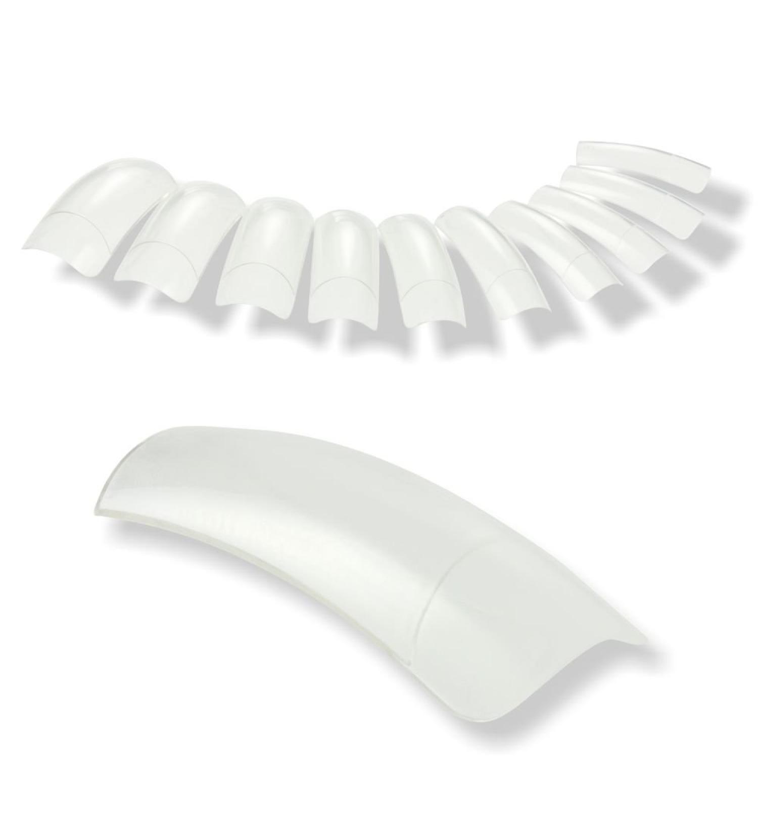 500 pieces Classic Square Premium Profi-Tips Transparent in 10 sizes (0-9) German standard form with a light C-curve in ABS quality