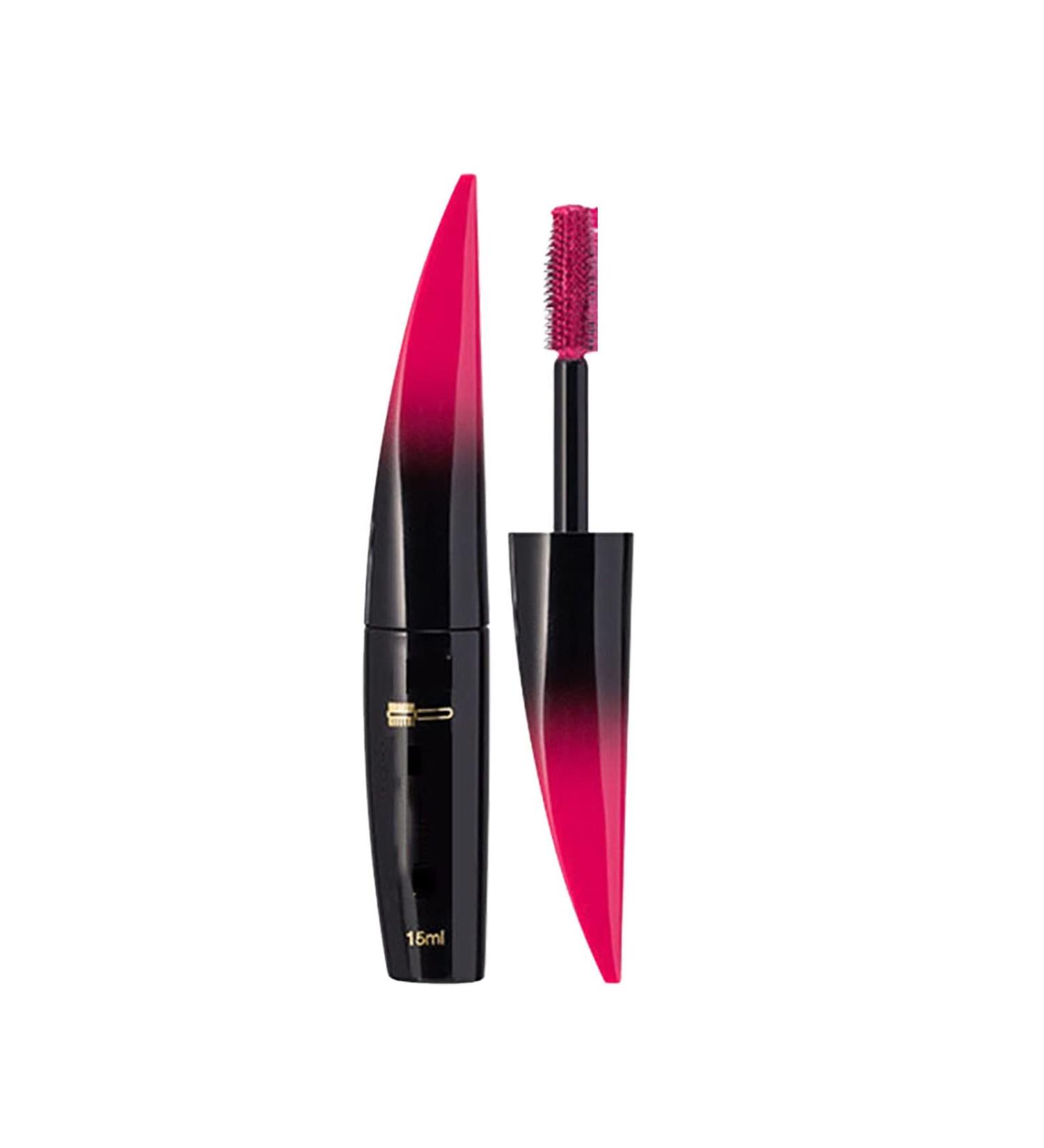 Mascara de cils en fibre de soie 4D mascara imperm able naturel -taches allongeant et long pais Argent Collo dal Gel (Hot Pink One Size)
