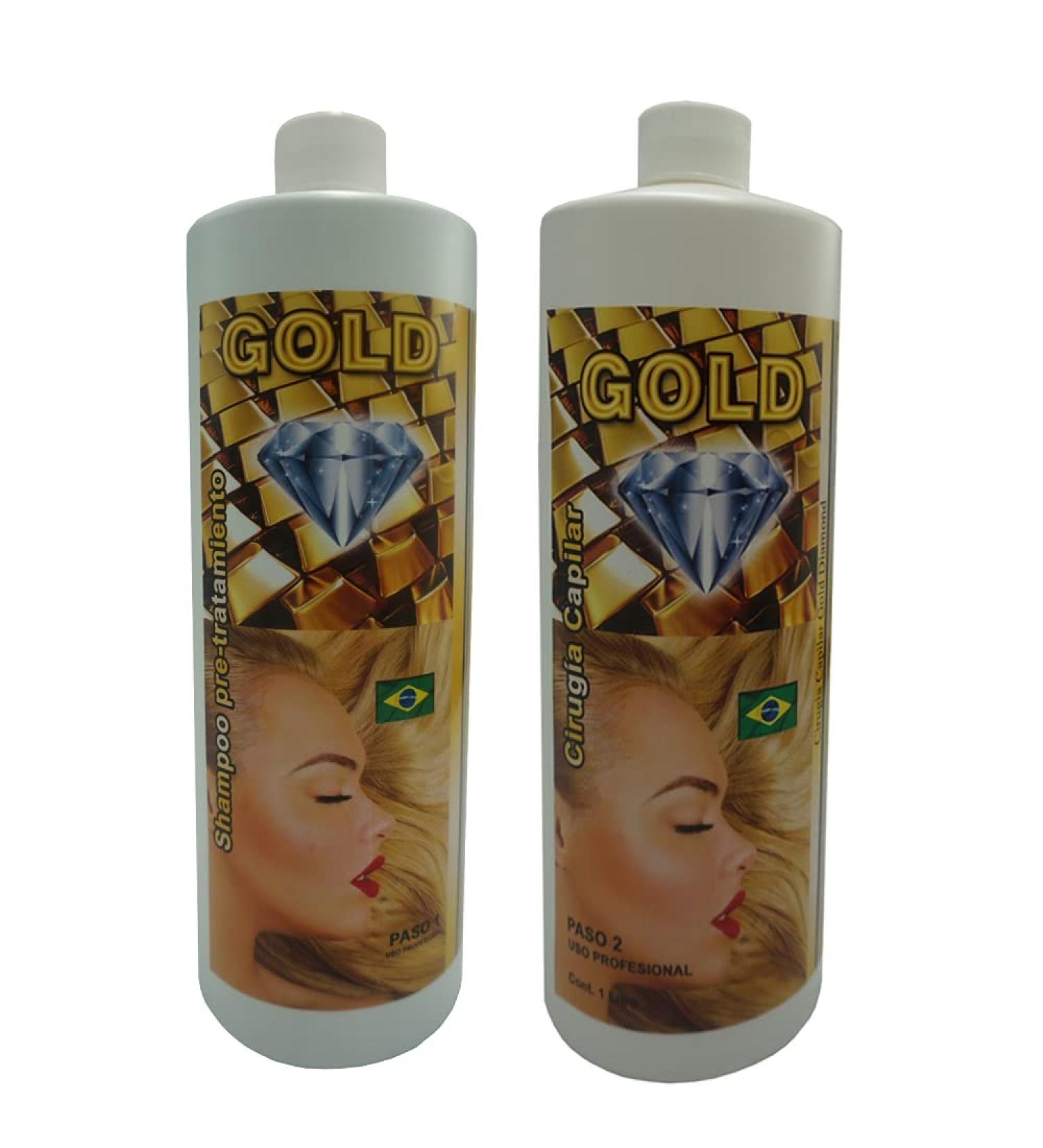 Cirug a Capilar Diamond Gold 1L - Rejuvenating Shampoo & Treatment for All Hair Types | International Shipping - Buy Online on GoSupps.com