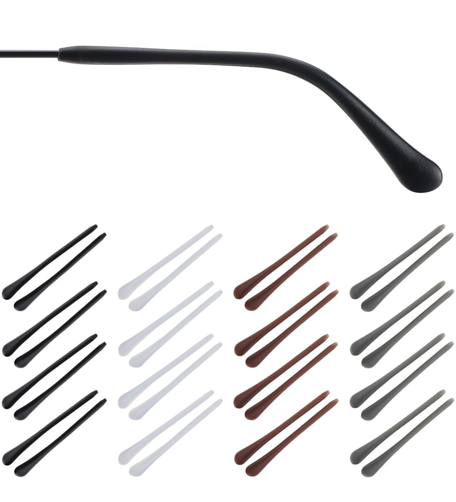 GorgeCraft 16 Pair Silicone Ear Handle Socks - Iron Slide-Resistant Cushion Tubes for Thin Metal Glasses - Comfortable Replacement Bracket - 4 Color Options - Buy Online on GoSupps.com