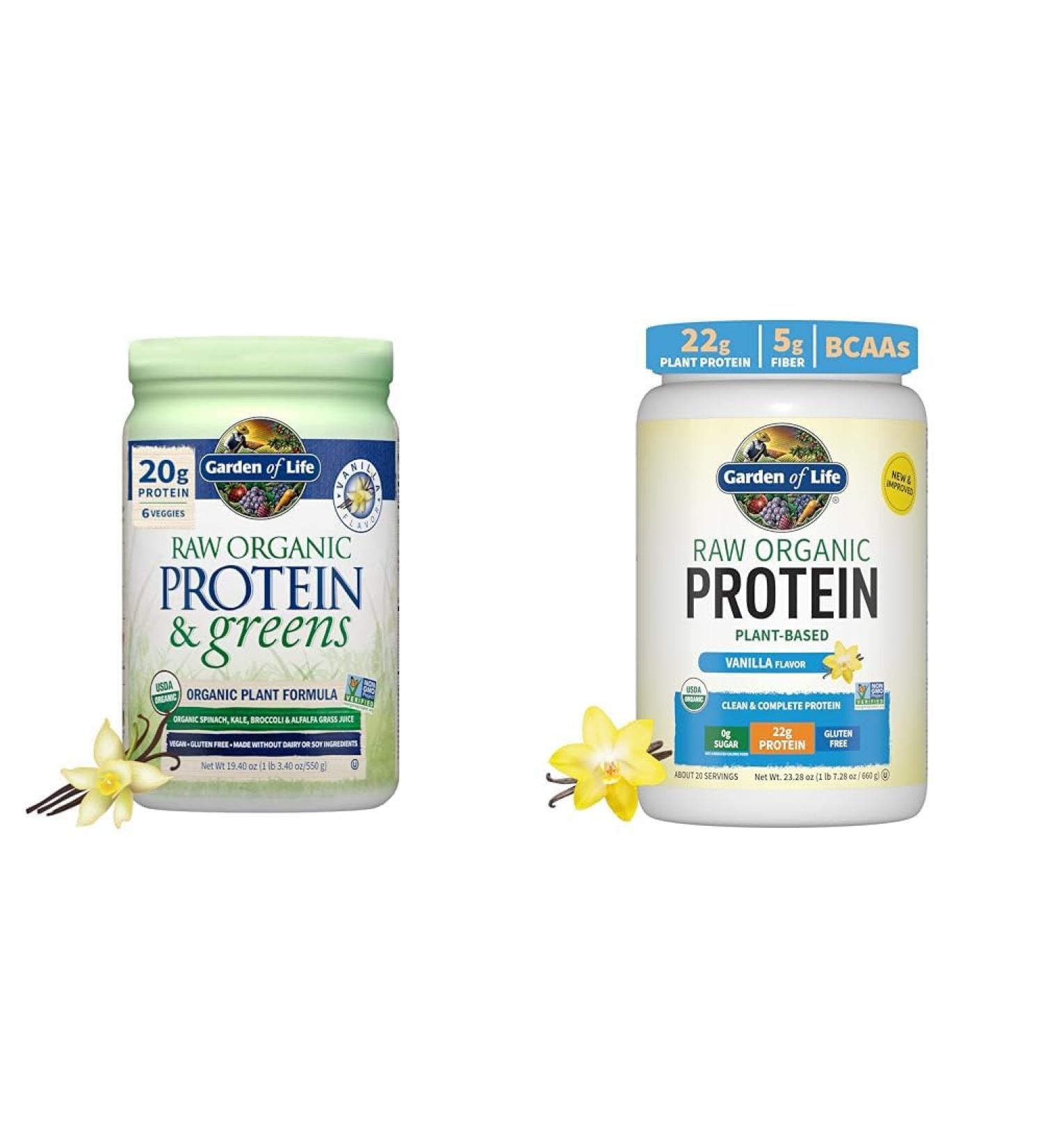 Garden of Life Raw Organic Protein & Greens Vanilla & Organic Vegan Vanilla Protein Powder Vanilla + Powder 1.5 LB 20 Servings (Pack of 1) - Buy Online on GoSupps.com