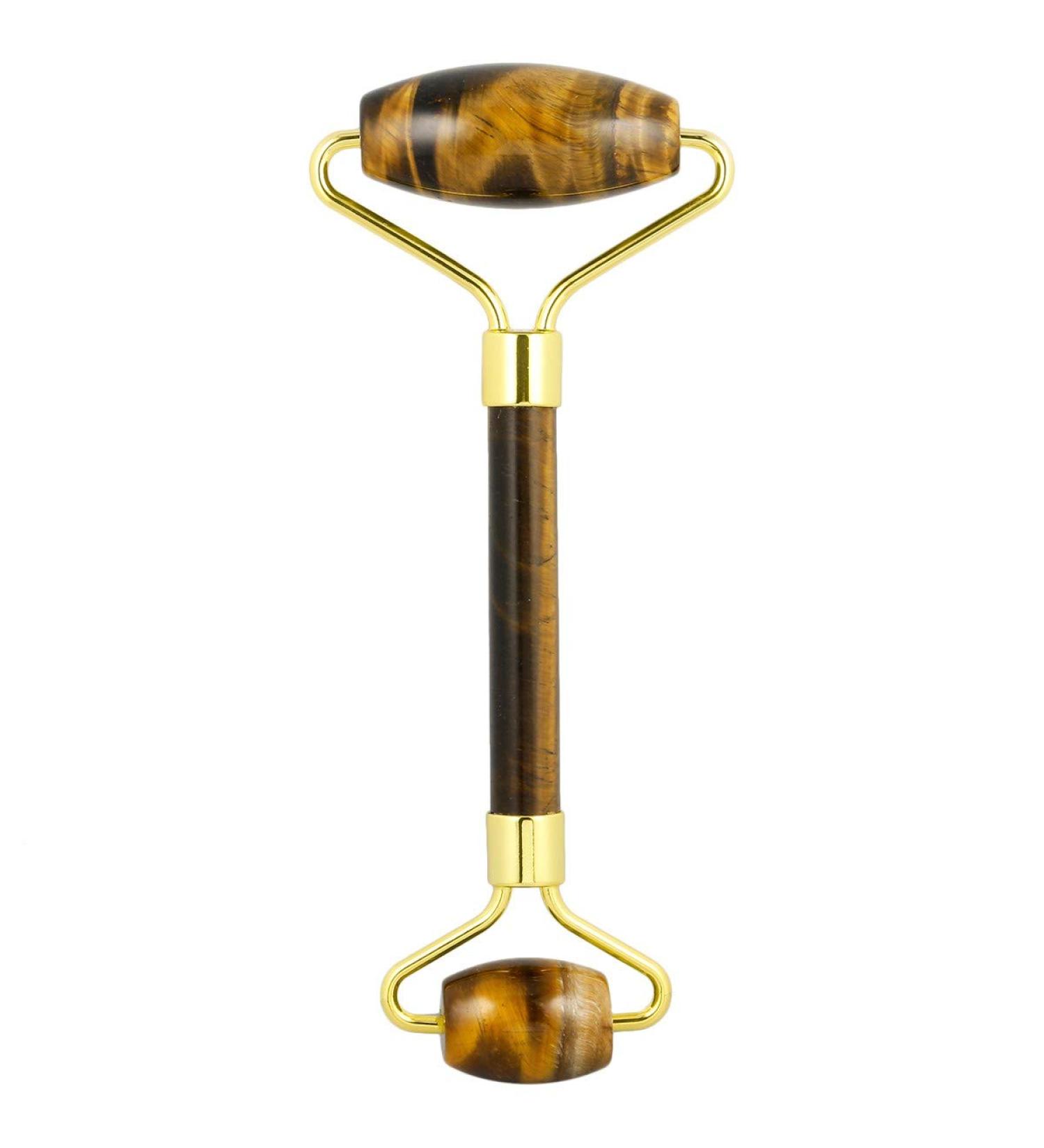 Rockcloud Tiger's Eye Crystal Roller Massager | Natural Anti-Aging Face & Neck Skincare Tool - Buy Online on GoSupps.com