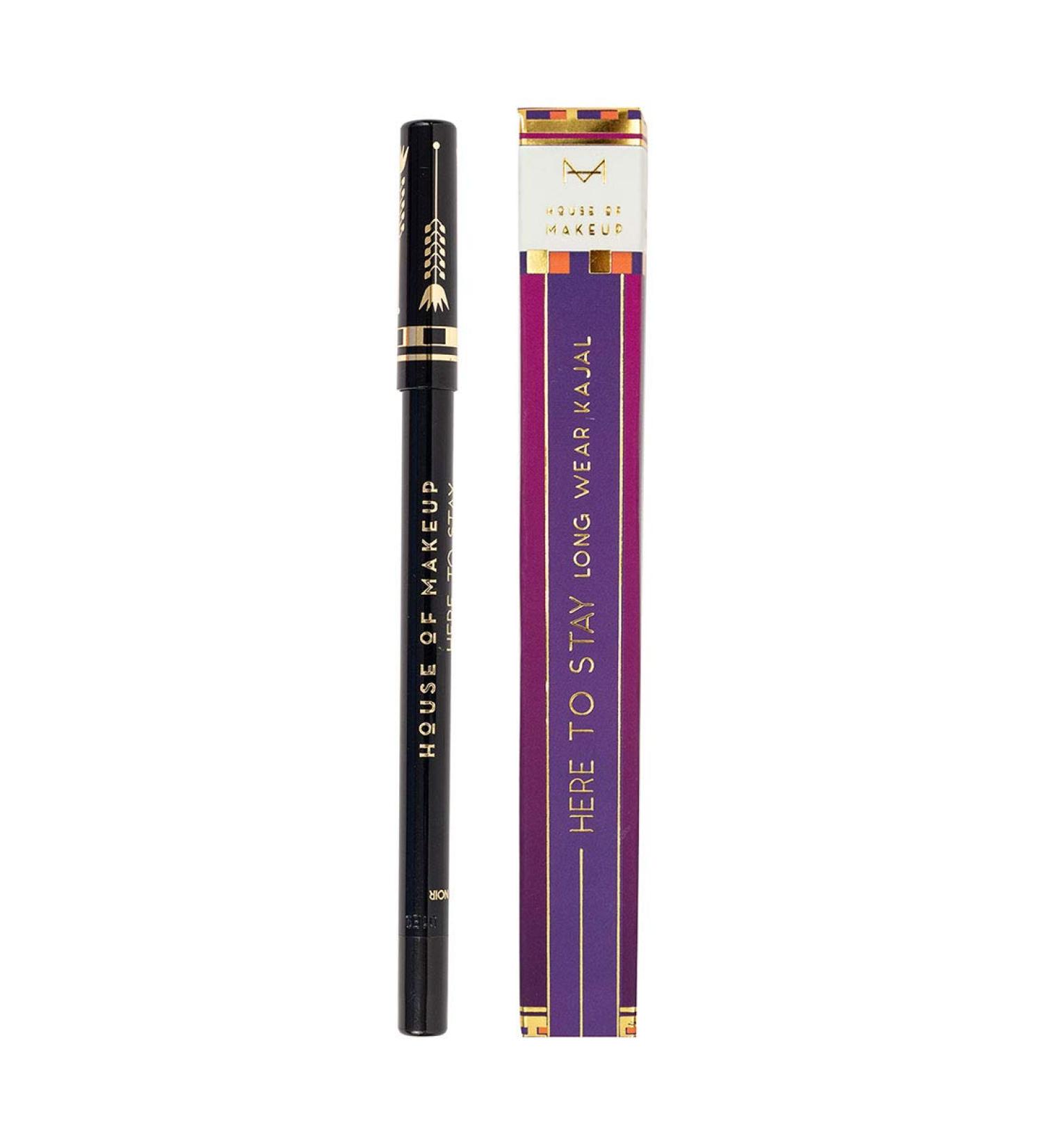 House of Makeup LONGWEAR Waterproof Black Kajal | NOIR - 24hr Intense Kajal Pencil with FREE Sharpener | Vegan & Cruelty-Free - Buy Online on GoSupps.com