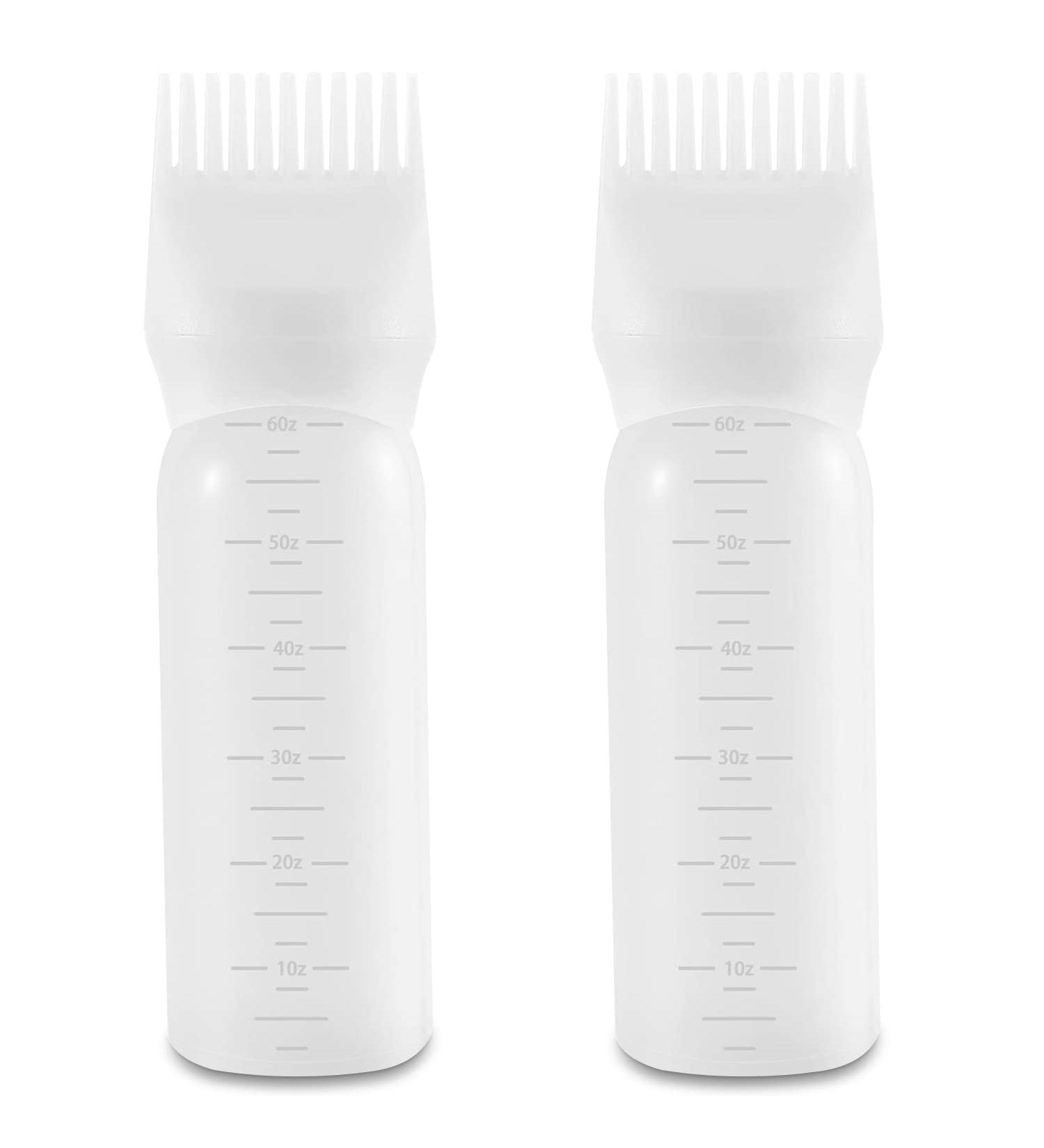 SAREAL Root Comb Applicator Bottle - 2 Pack 6 Oz Hair Oil Applicator with Graduated Scale for Hair Dye - Ideal for Easy Application & Precision - Buy Online on GoSupps.com
