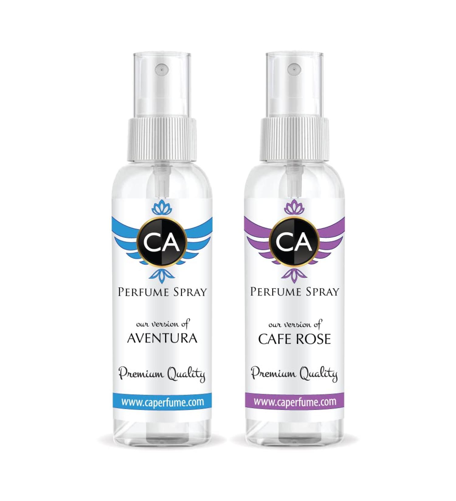 CA Perfume Impression of (Aventura + Cafe Rose) Travel Size Sample Fragrance Refillable Atomizer Long Lasting Eau de Parfum (Cologne) Sprayer / 2 Fl Oz/ 60 ml Aventus + Cafe Rose - Buy Online on GoSupps.com