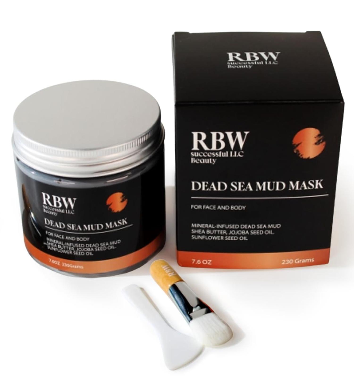 RBW Dead Sea Mud Mask - Natural Facial Treatment for Deep Cleansing & Hydration - Organic Spa-Quality Care for Glowing Skin - Buy Online on GoSupps.com