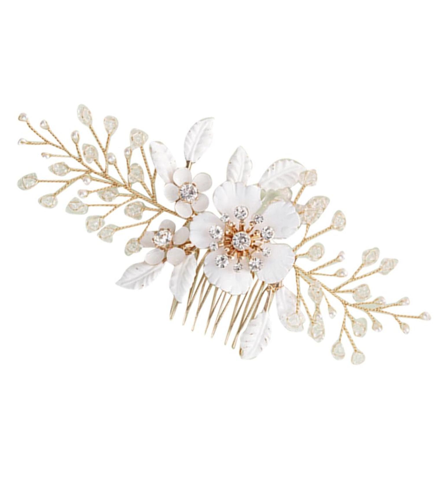 Beaupretty Wedding Hair Accessories Hair Toppers Hair Accessories for Wedding Rhinestone Hair Accessories Hair Accessories for Women Bridal Hair Accessories Metal The Flowers White Comb Bride - Buy Online on GoSupps.com