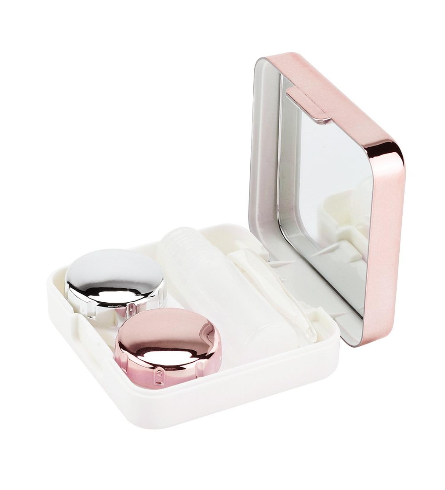 Buy Cute Light Pink Contact Lens Case Set | Reflective Cover Travel Kit for Safe Storage - International Shipping Available - Buy Online on GoSupps.com