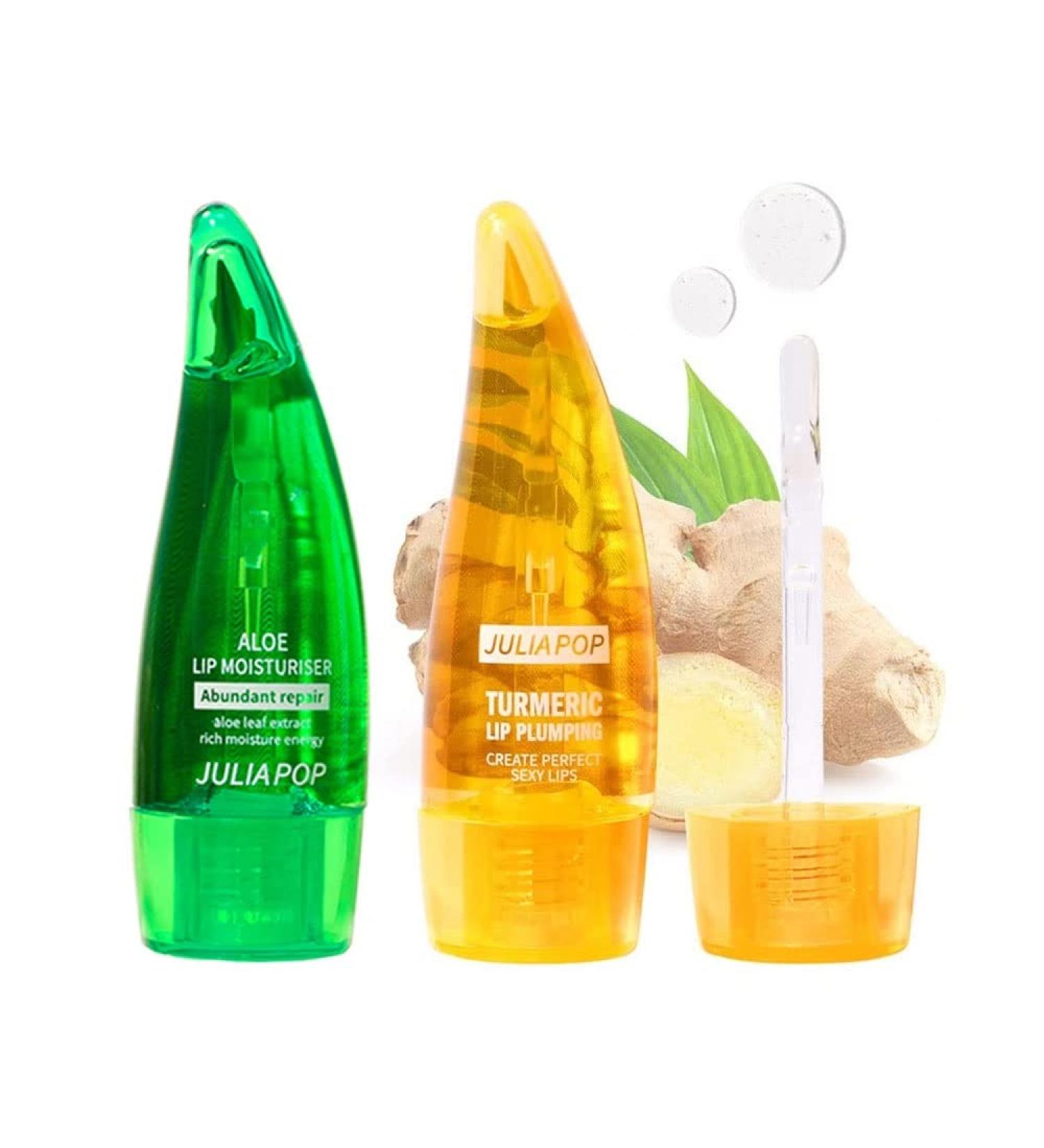 SWETIYOU Lip Plumper Set - Natural Moisturizing Aloe Vera Gloss for Fuller, Hydrated Lips | Reduce Fine Lines | Lip Care Serum - Day and Night Use - Buy Online on GoSupps.com